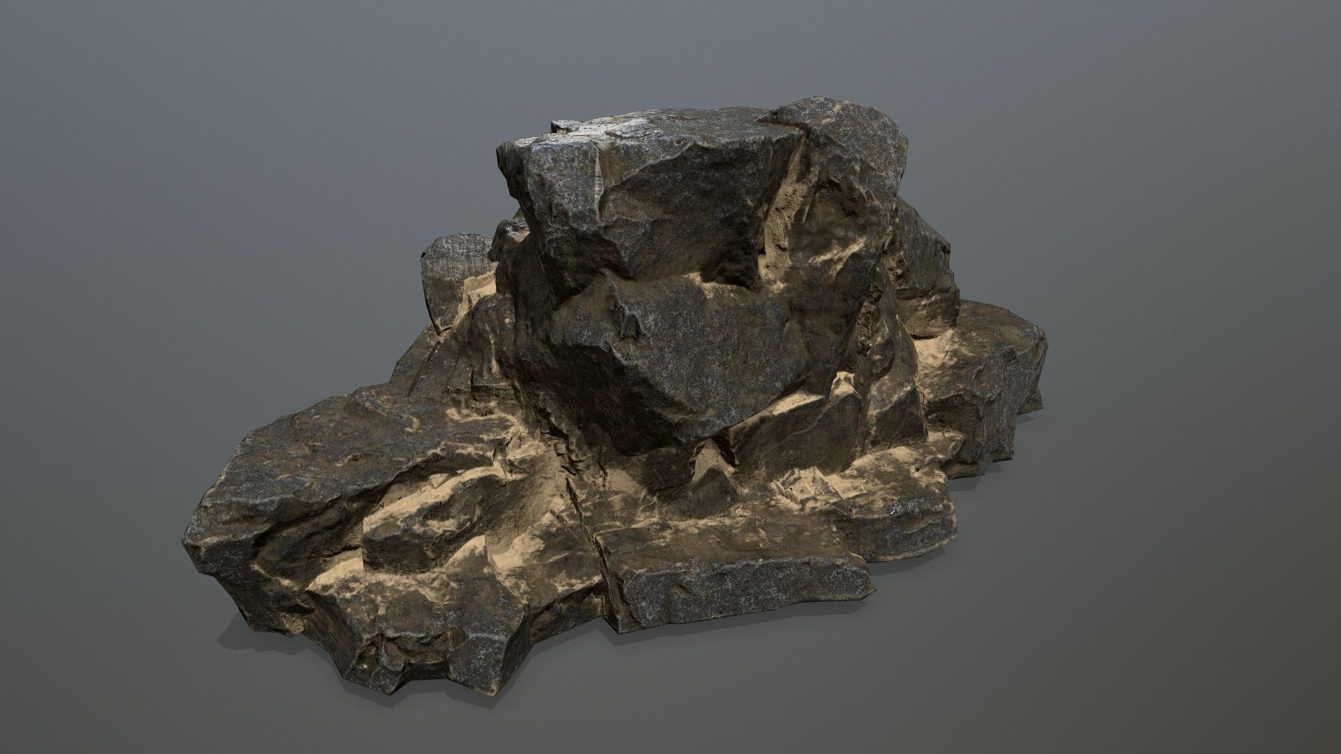 desert rocks Low-poly 3D model_16
