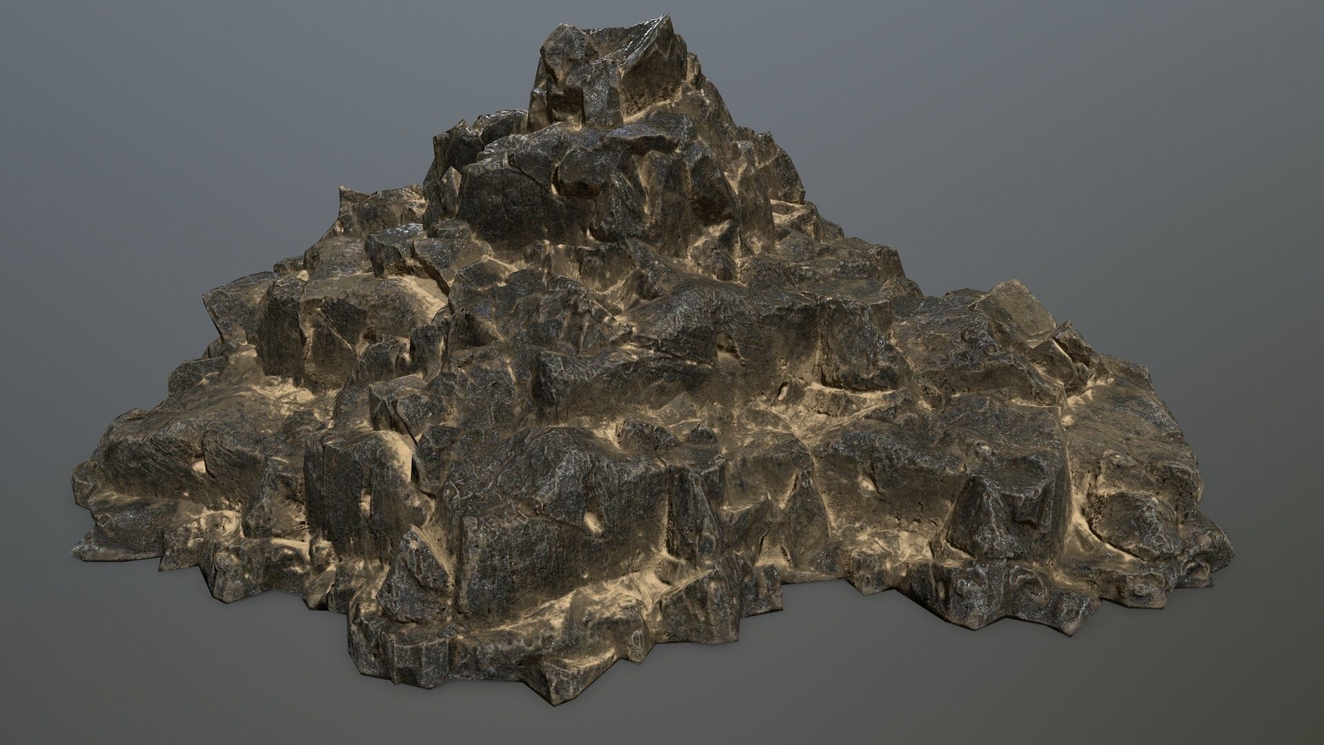 desert rocks Low-poly 3D model_5