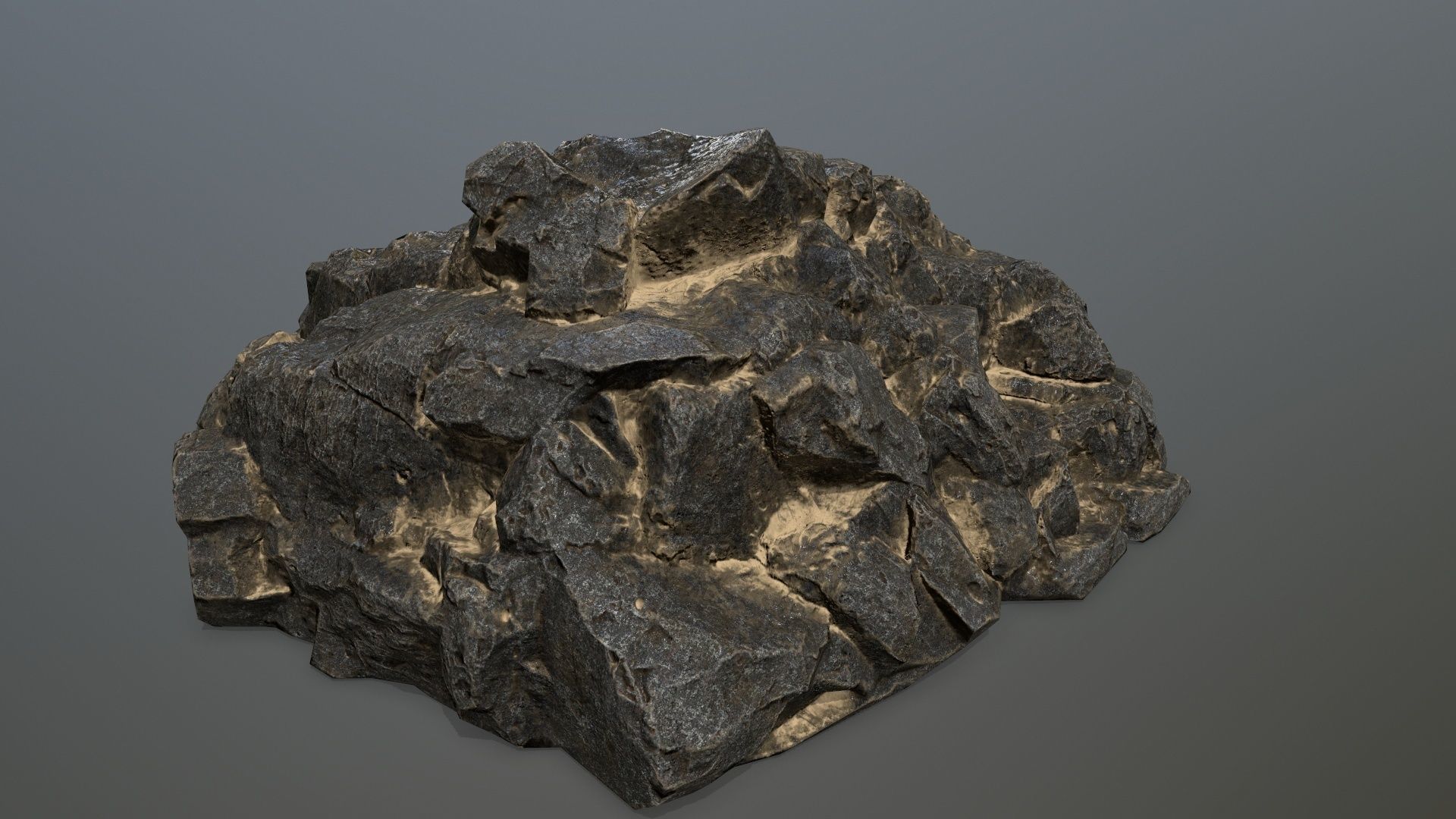 desert rocks Low-poly 3D model_8