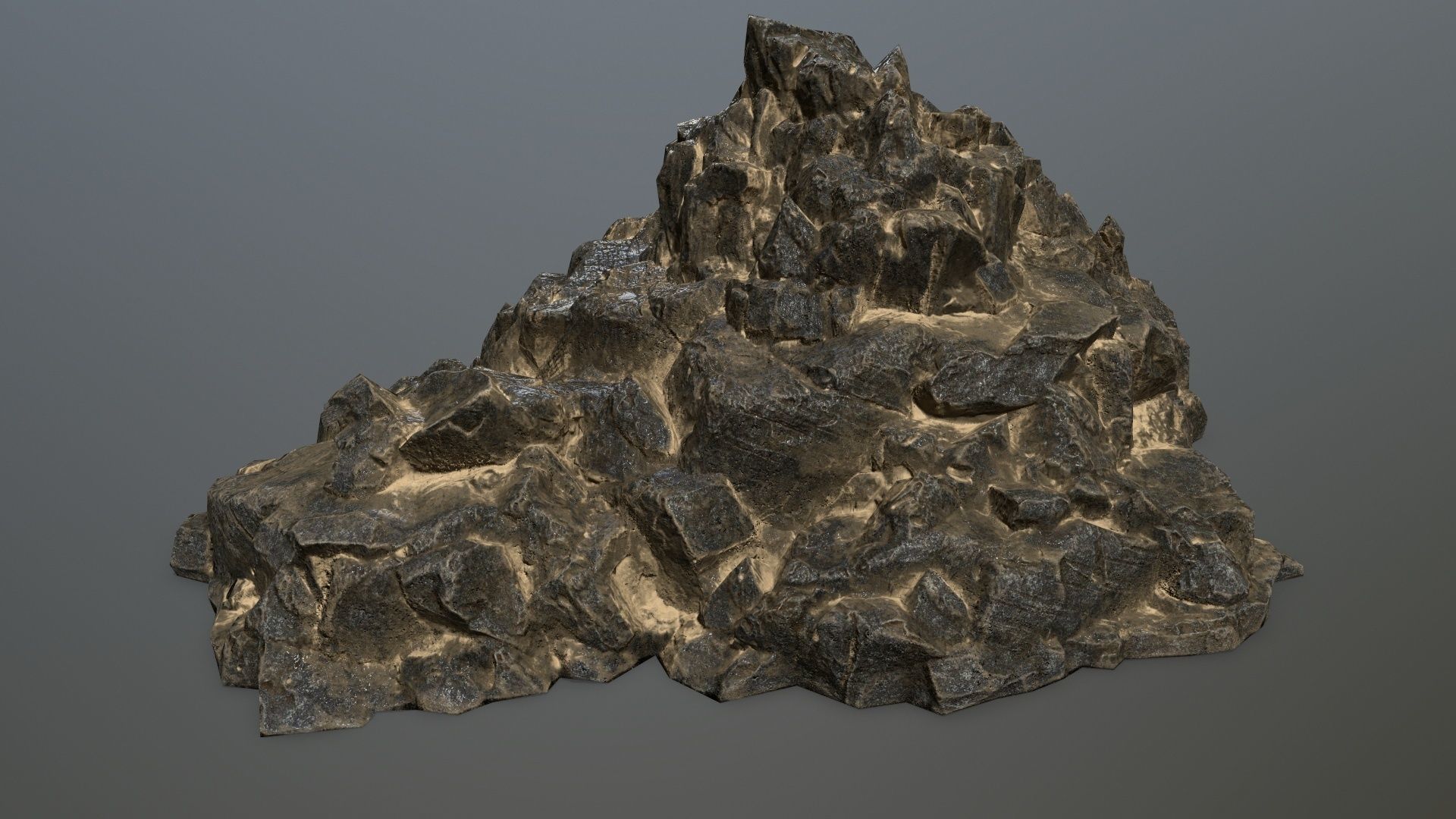 desert rocks Low-poly 3D model_6