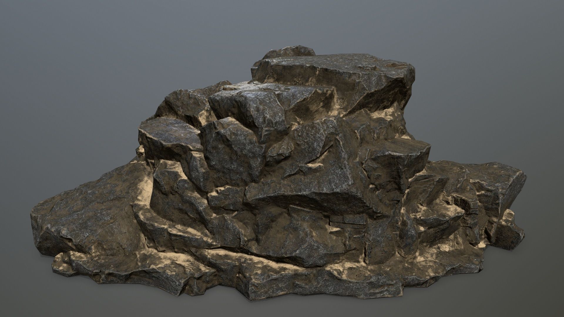 desert rocks Low-poly 3D model_19