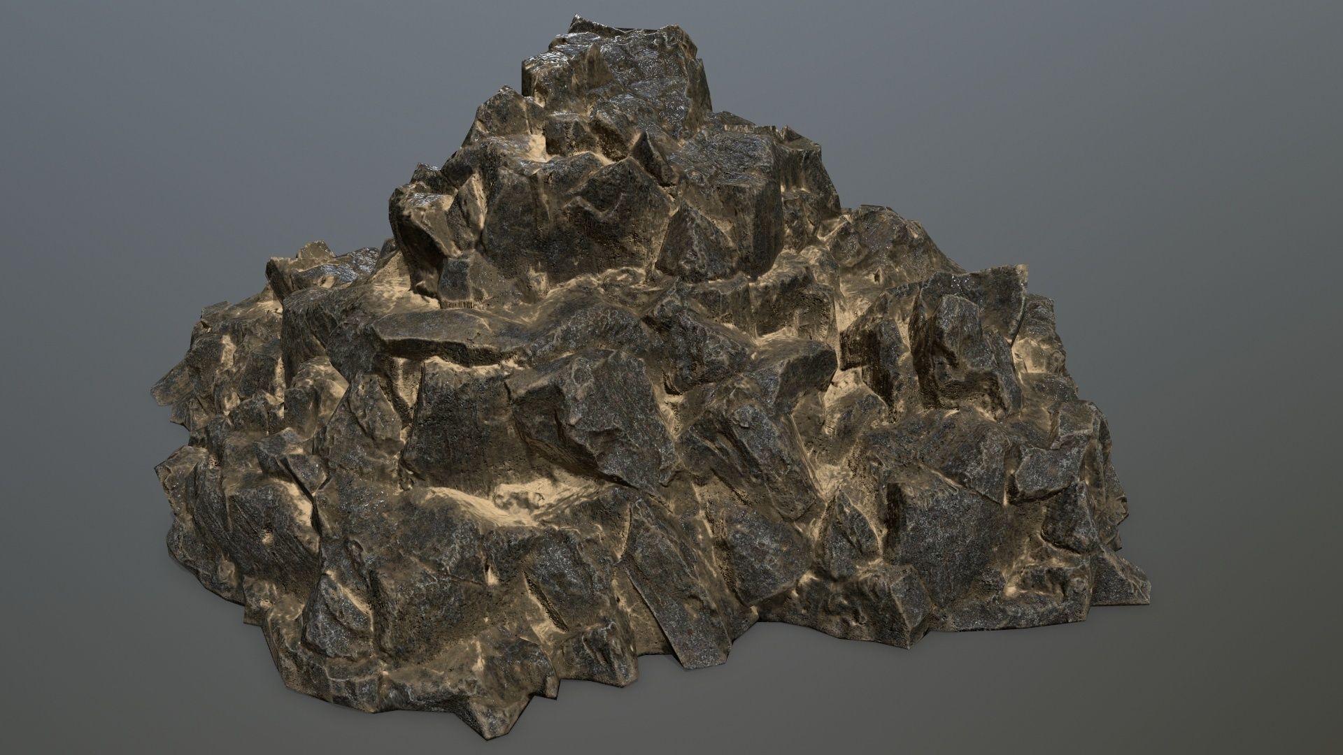 desert rocks Low-poly 3D model_7