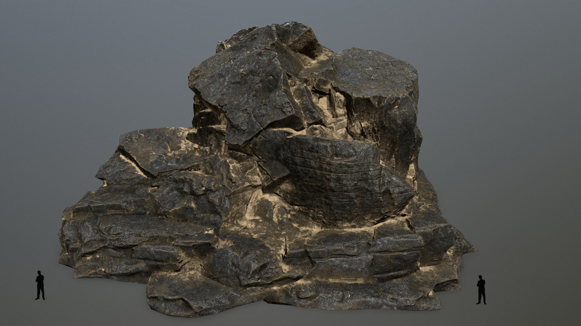 desert rocks Low-poly 3D model_1