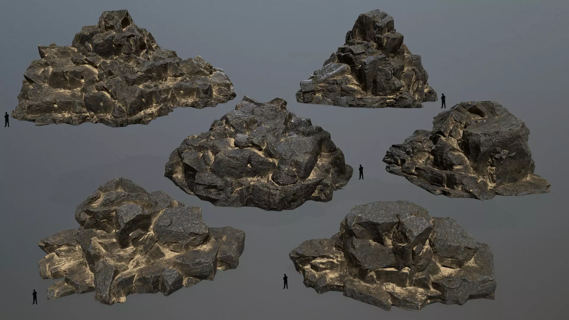 desert rocks Low-poly 3D model_0
