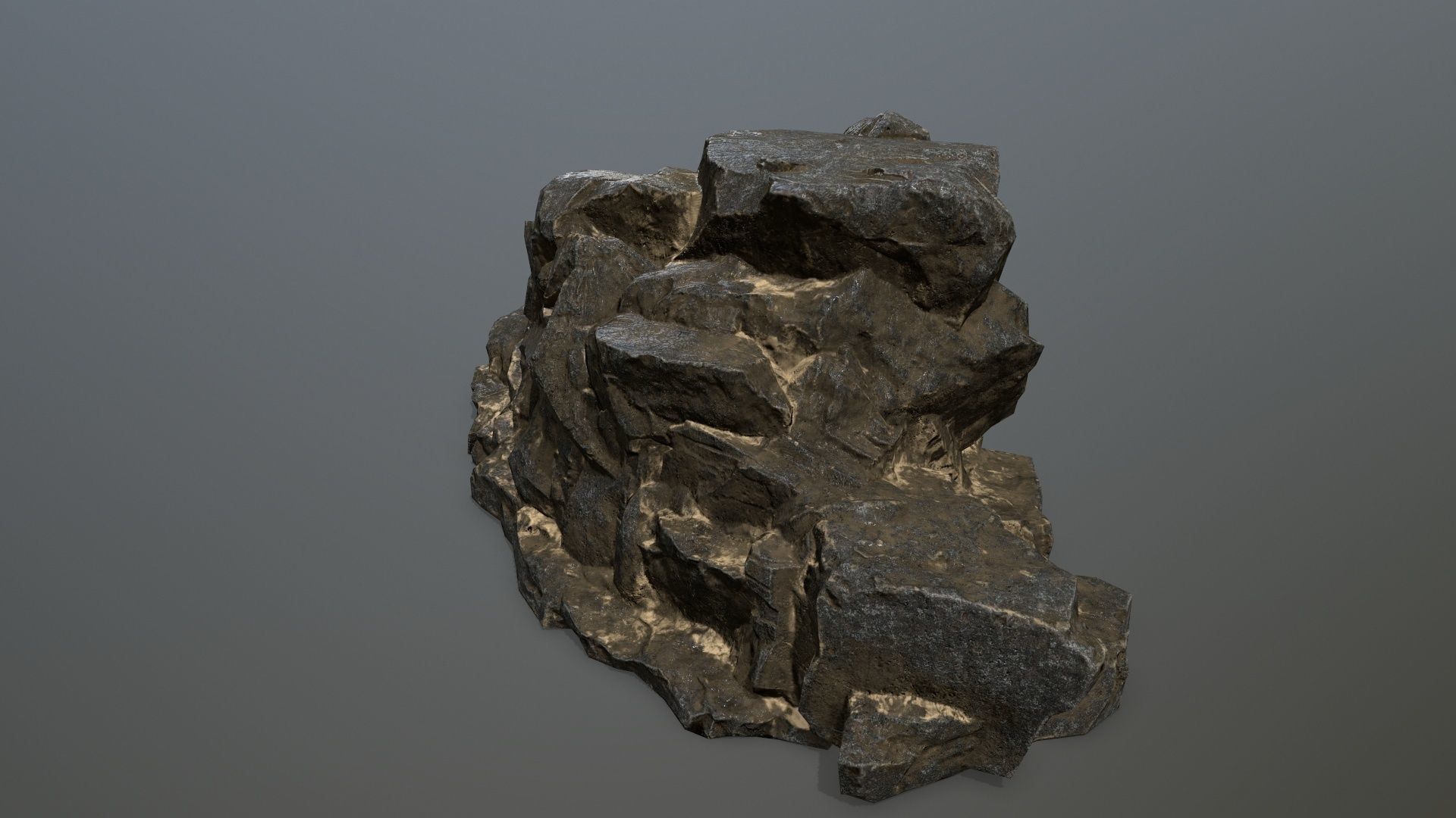 desert rocks Low-poly 3D model_20