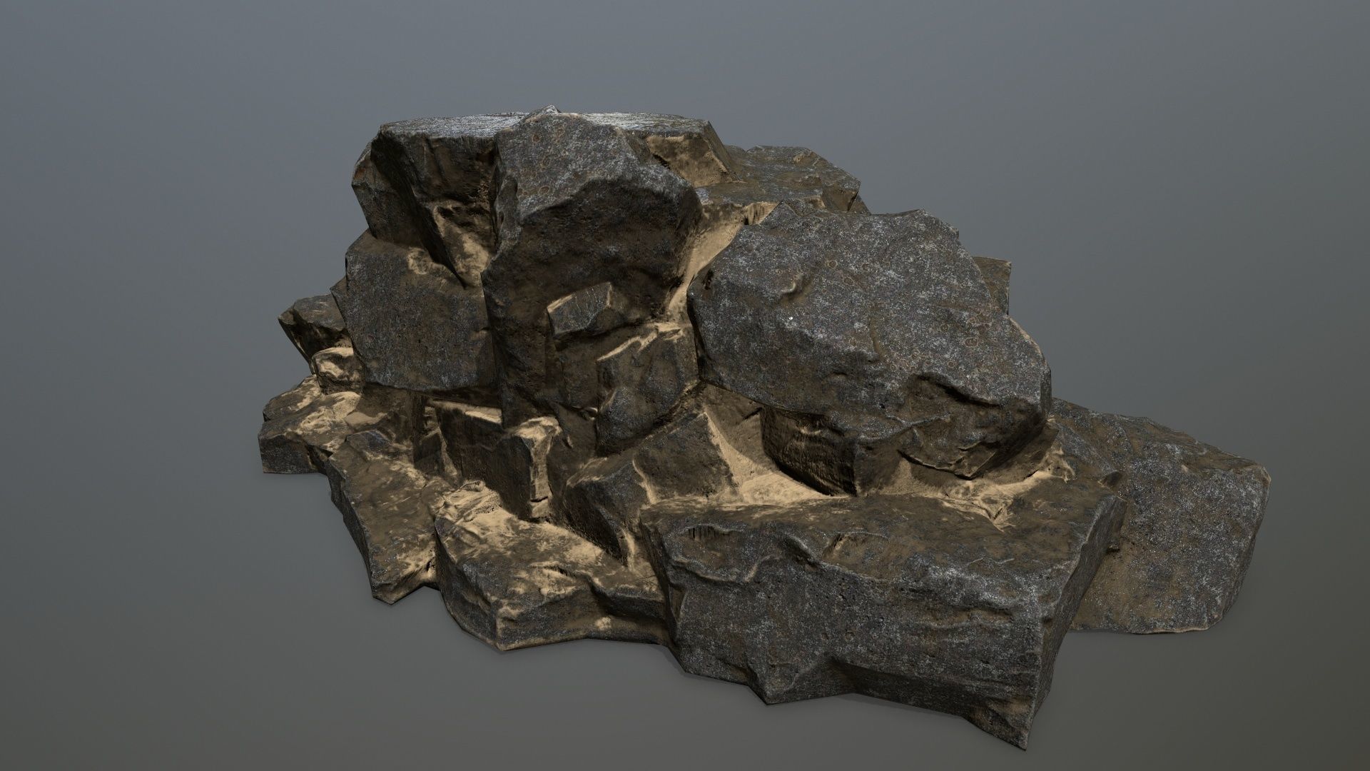 desert rocks Low-poly 3D model_17