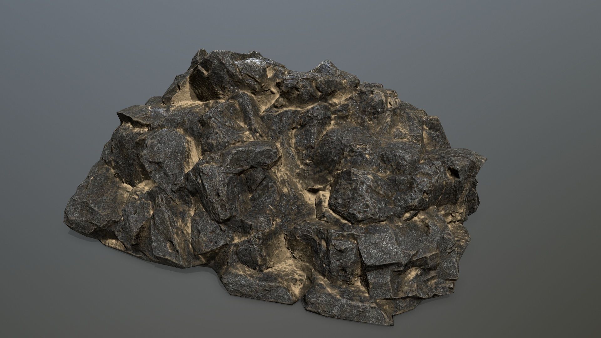 desert rocks Low-poly 3D model_9