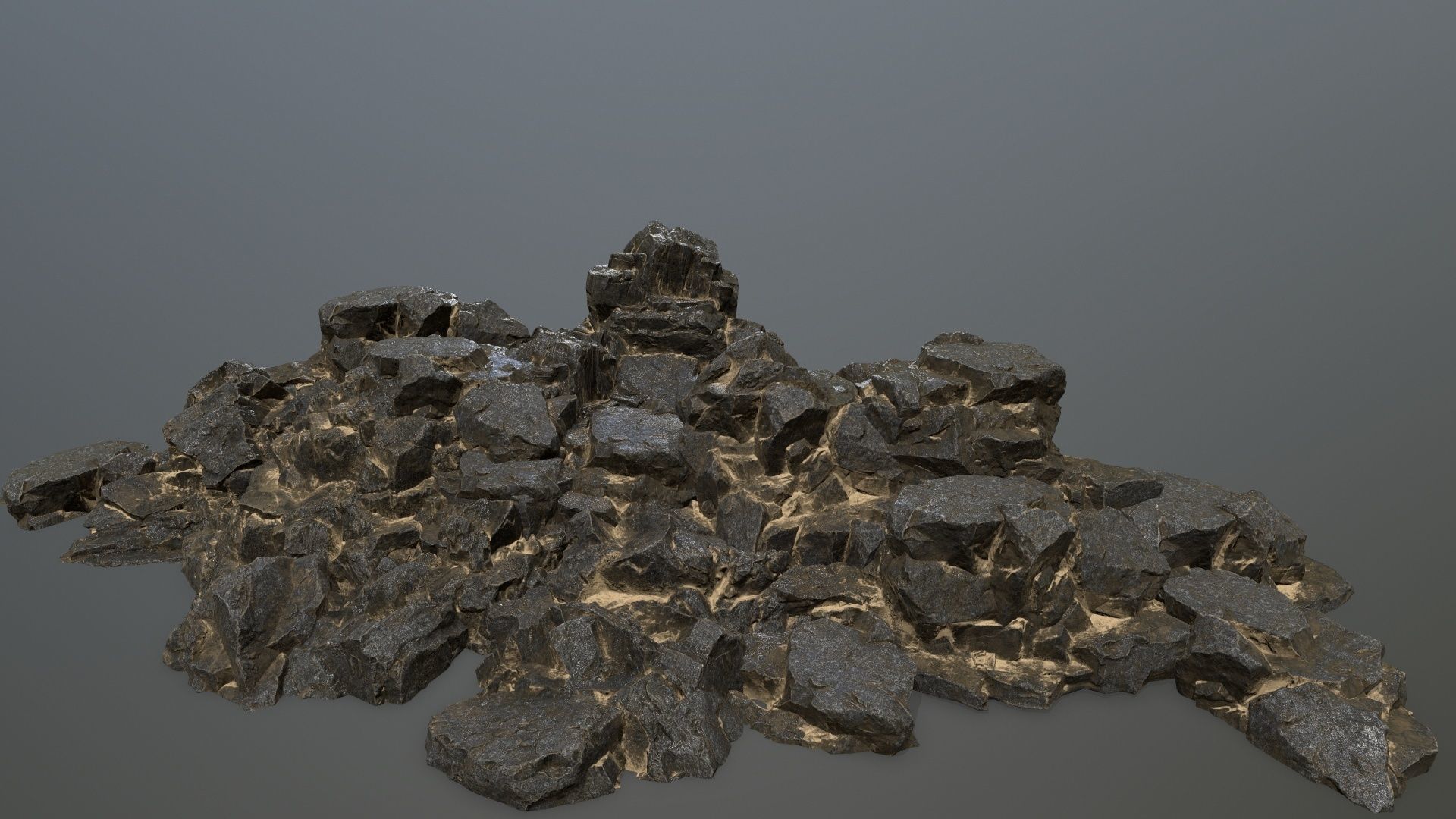 desert rocks Low-poly 3D model_26