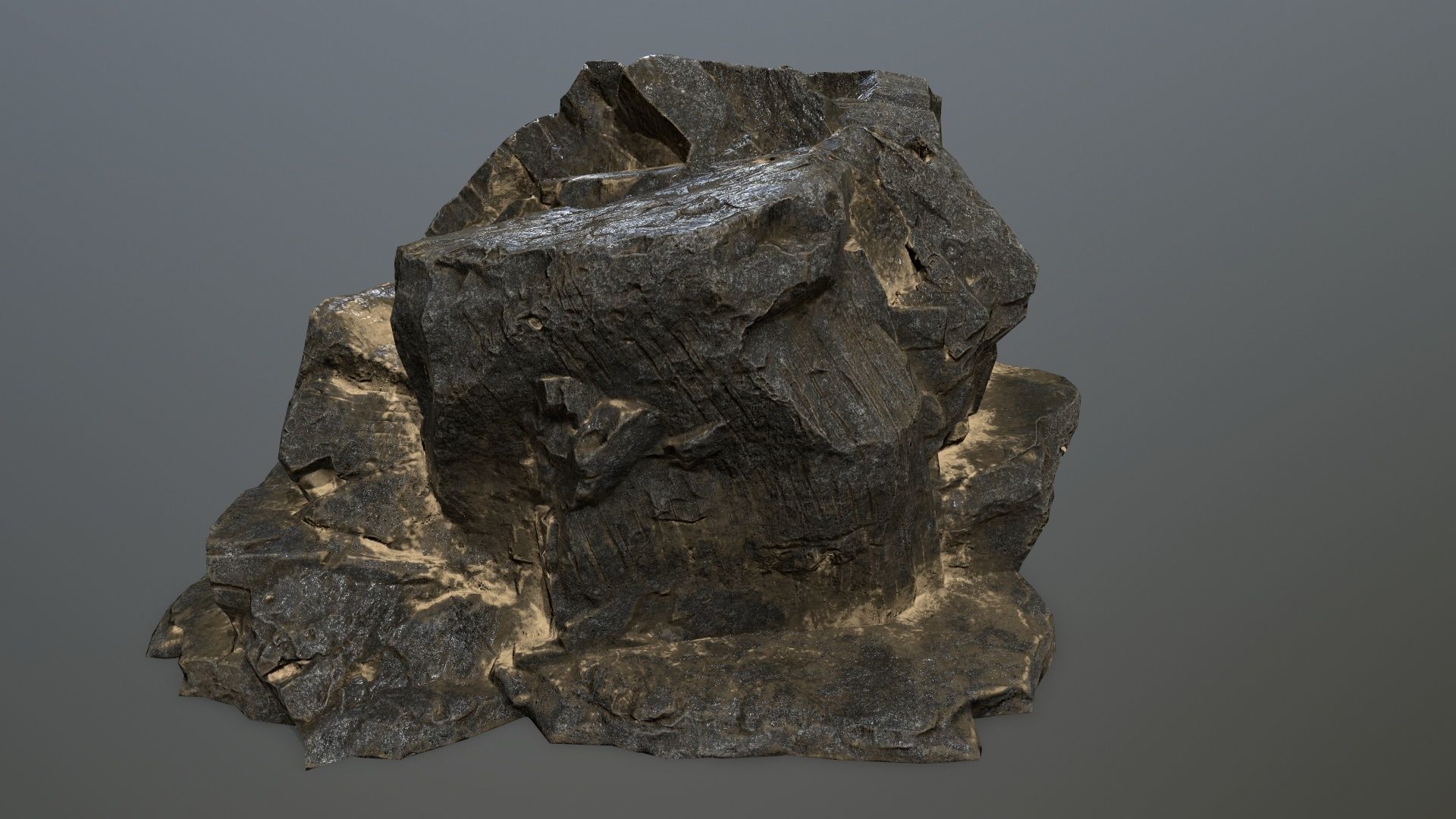 desert rocks Low-poly 3D model_4