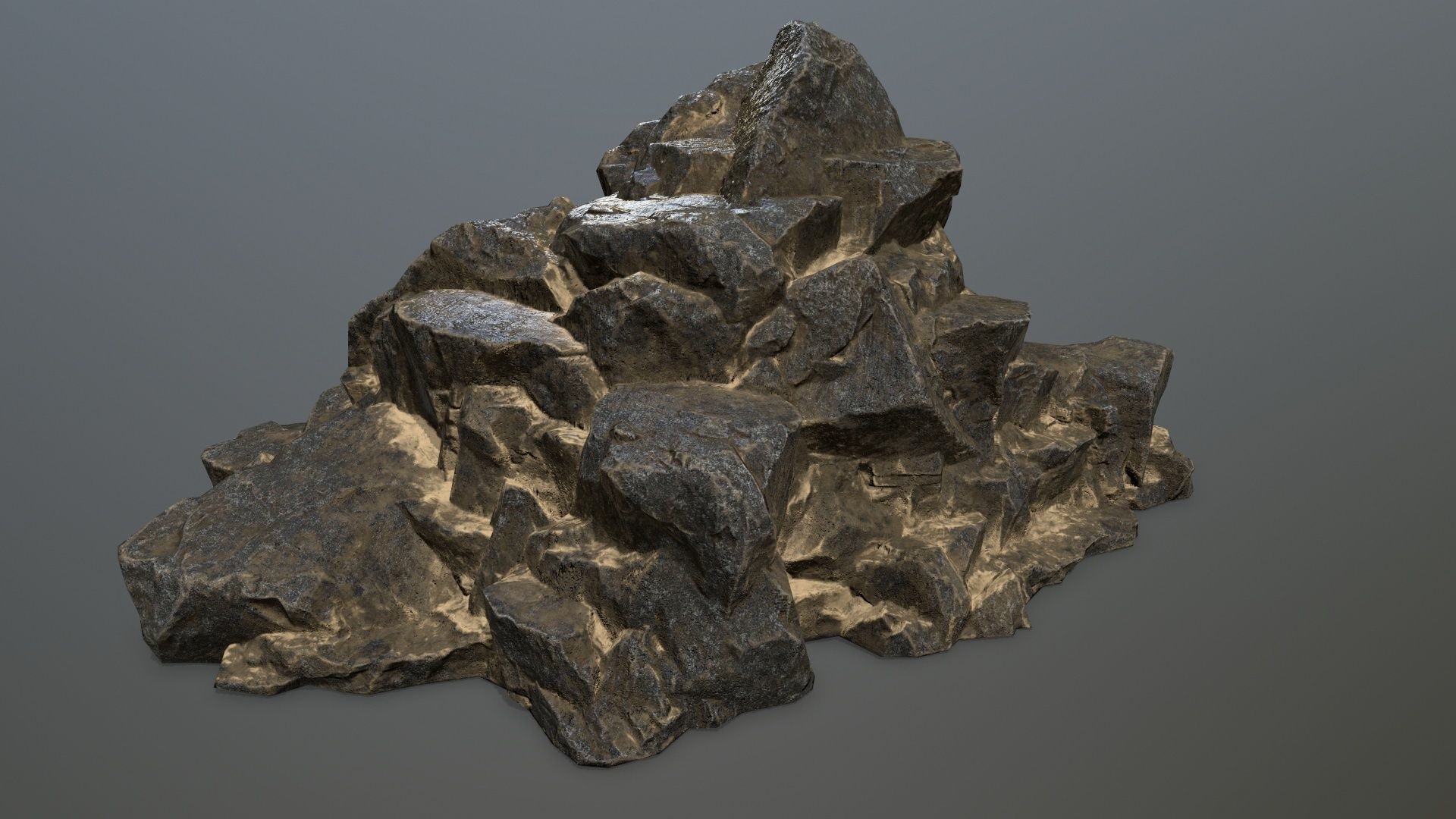 desert rocks Low-poly 3D model_23