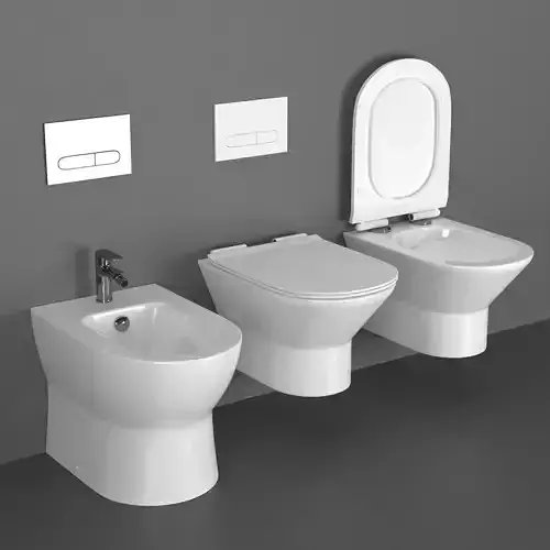 Volle Fiesta bidet and rimless toilet