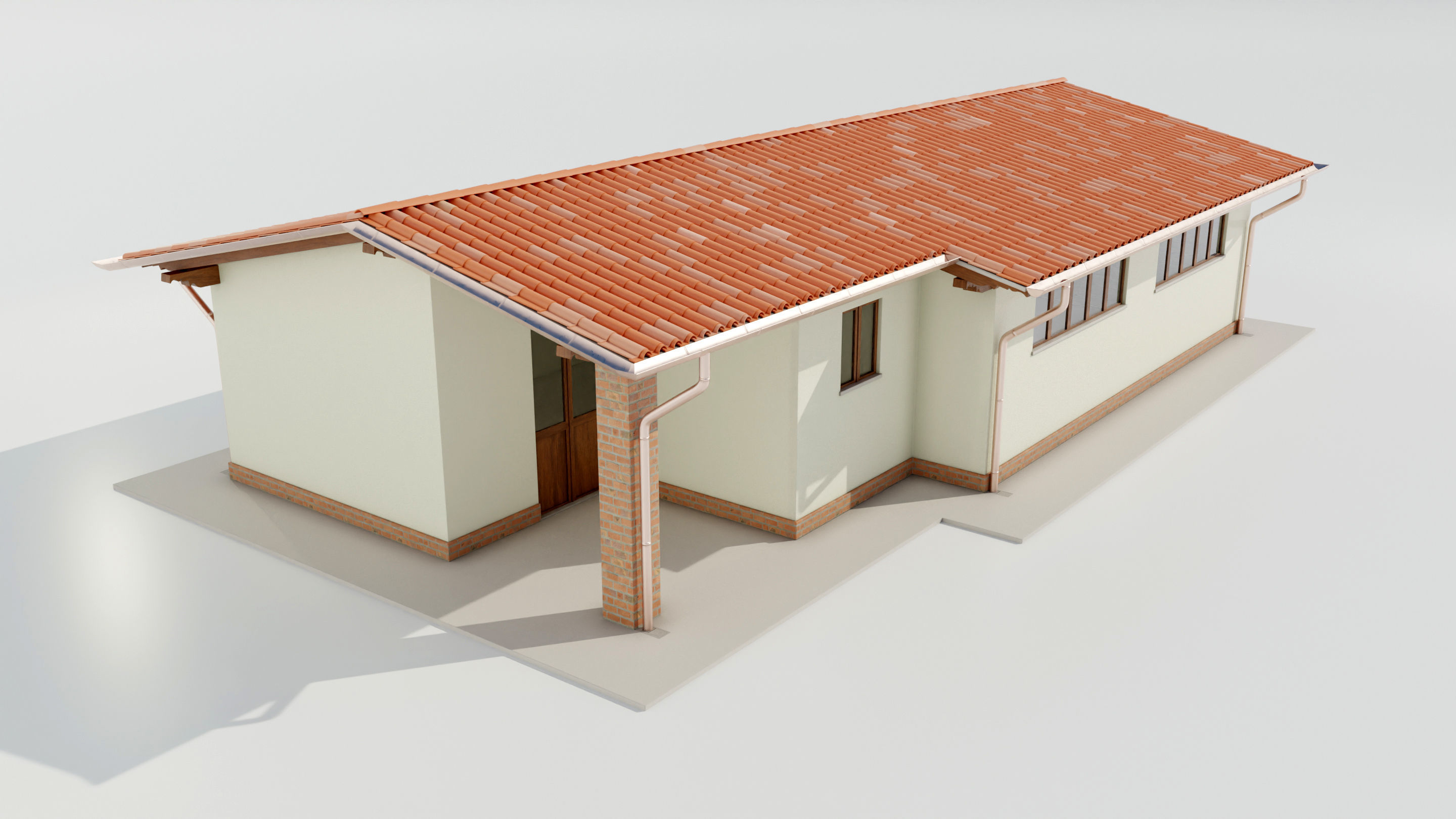 Italian Farm Building - Garage 1 3D model_6