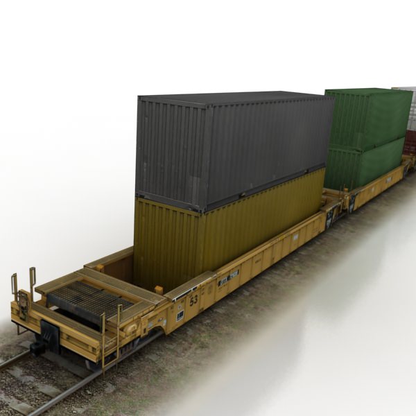 Truck Trader Online >> Double Stack Shipping Container Train Set ... 3D Model ... Truck Trader Online >> Double Stack Shipping Container Train Set ... 3D Model ...
