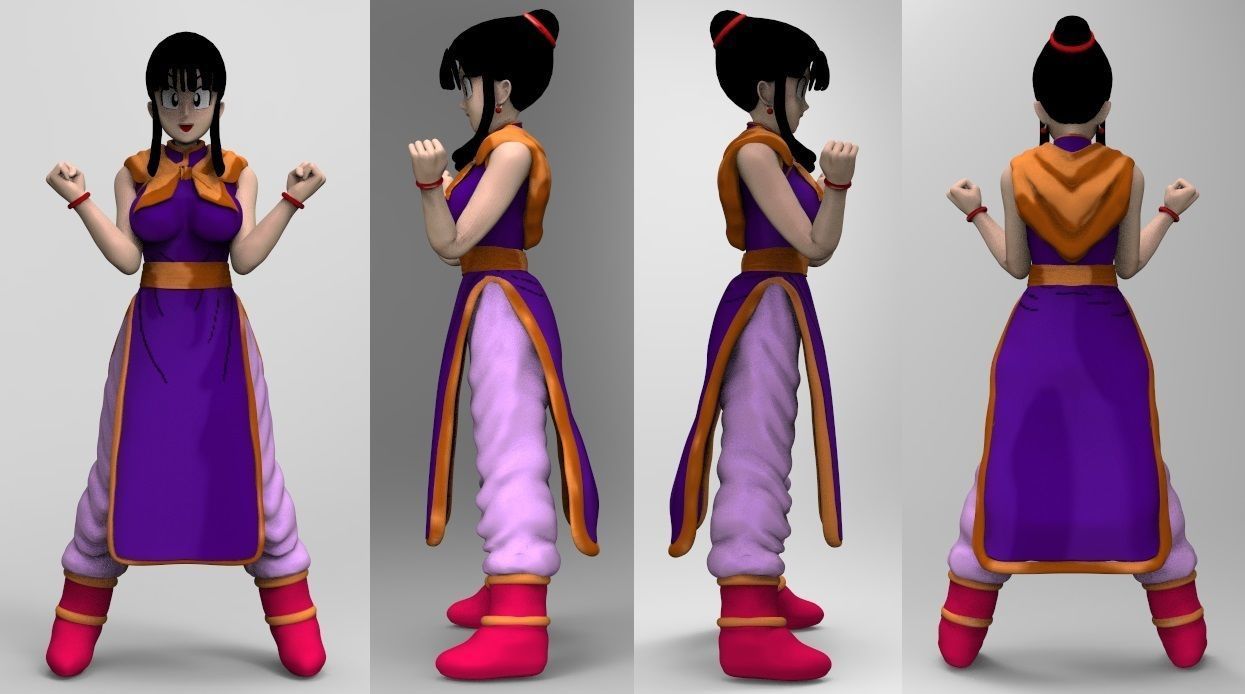 Dragonball Z Character - ChiChi 3D Modelling Low-poly 3D model_3
