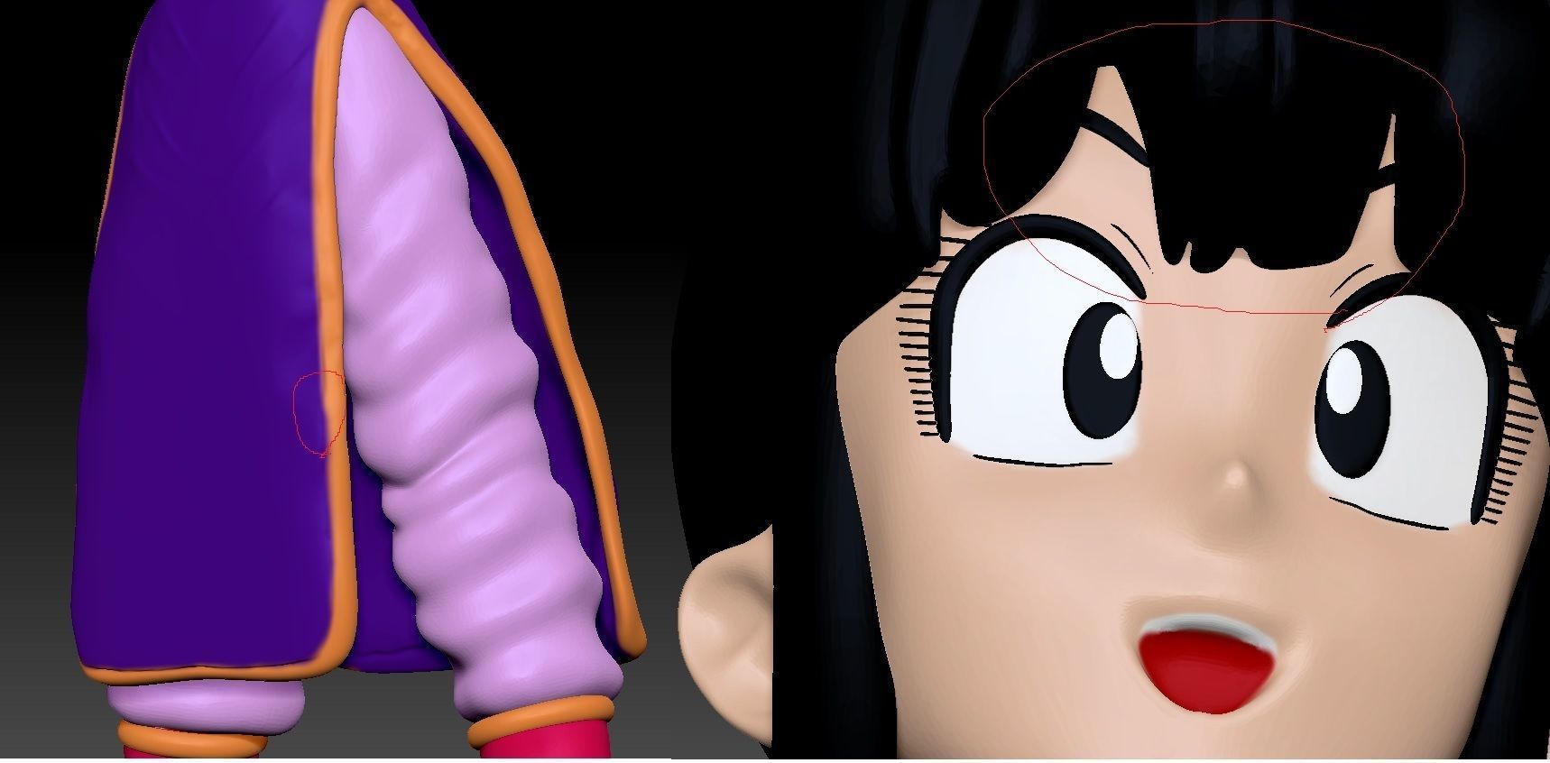 Dragonball Z Character - ChiChi 3D Modelling Low-poly 3D model_12