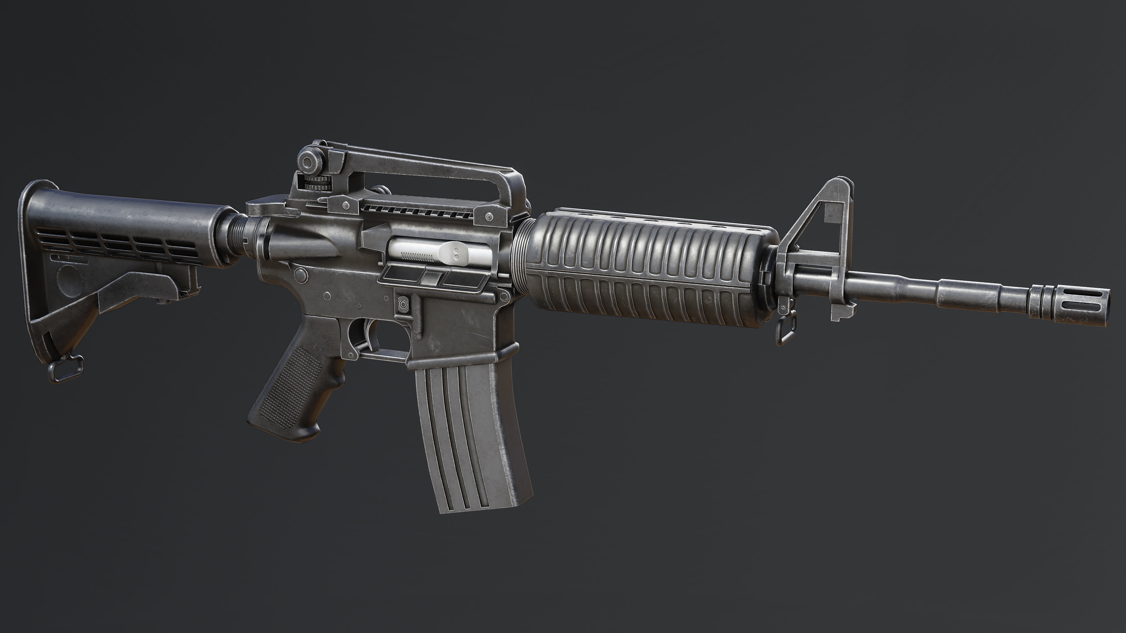 M4A1 for Gameasset Low-poly 3D model_6