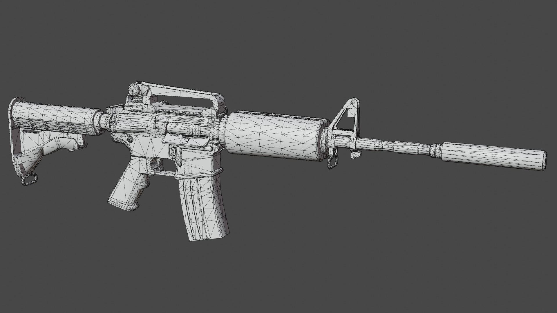 M4A1 for Gameasset Low-poly 3D model_11