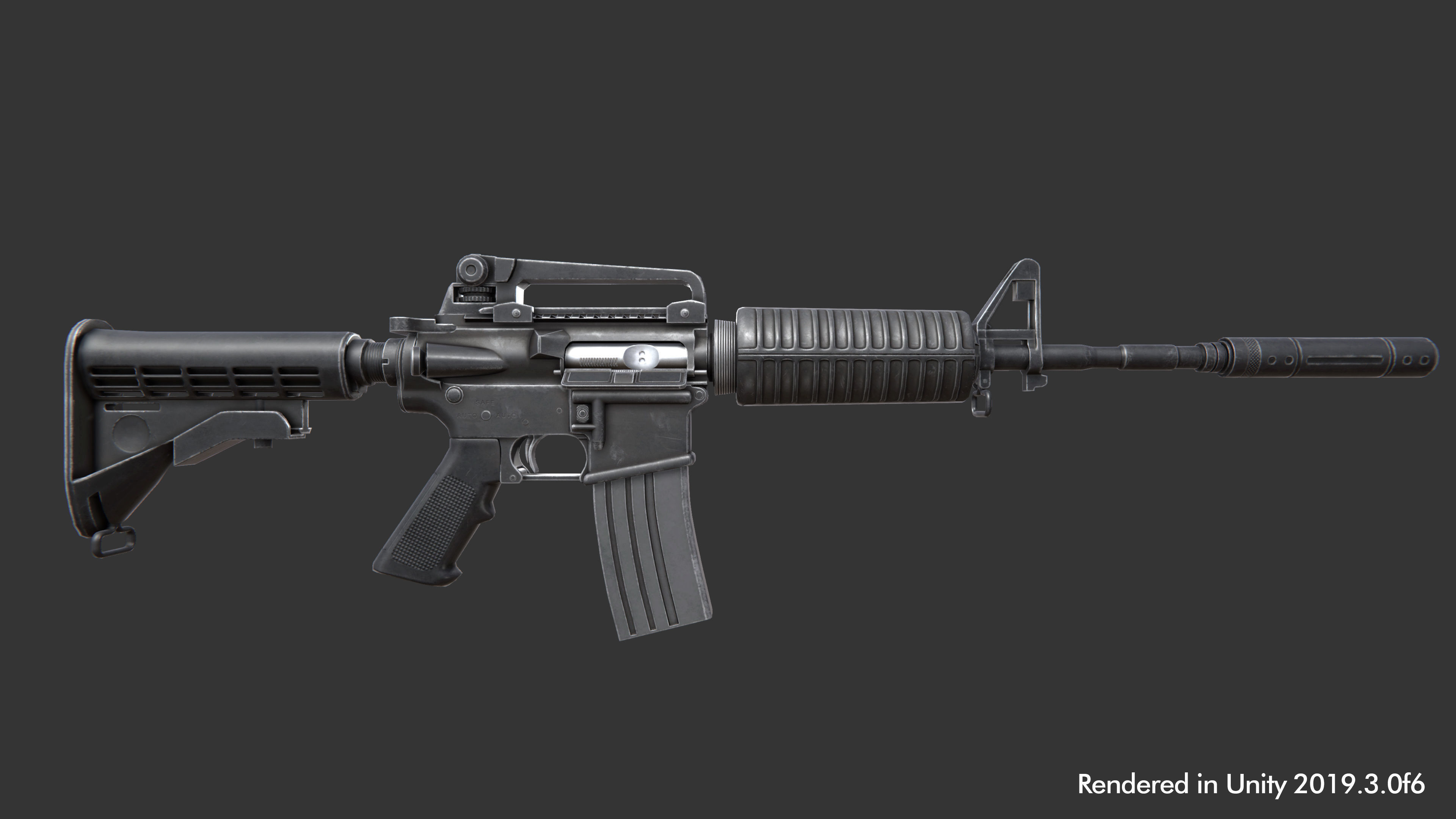 M4A1 for Gameasset Low-poly 3D model_10