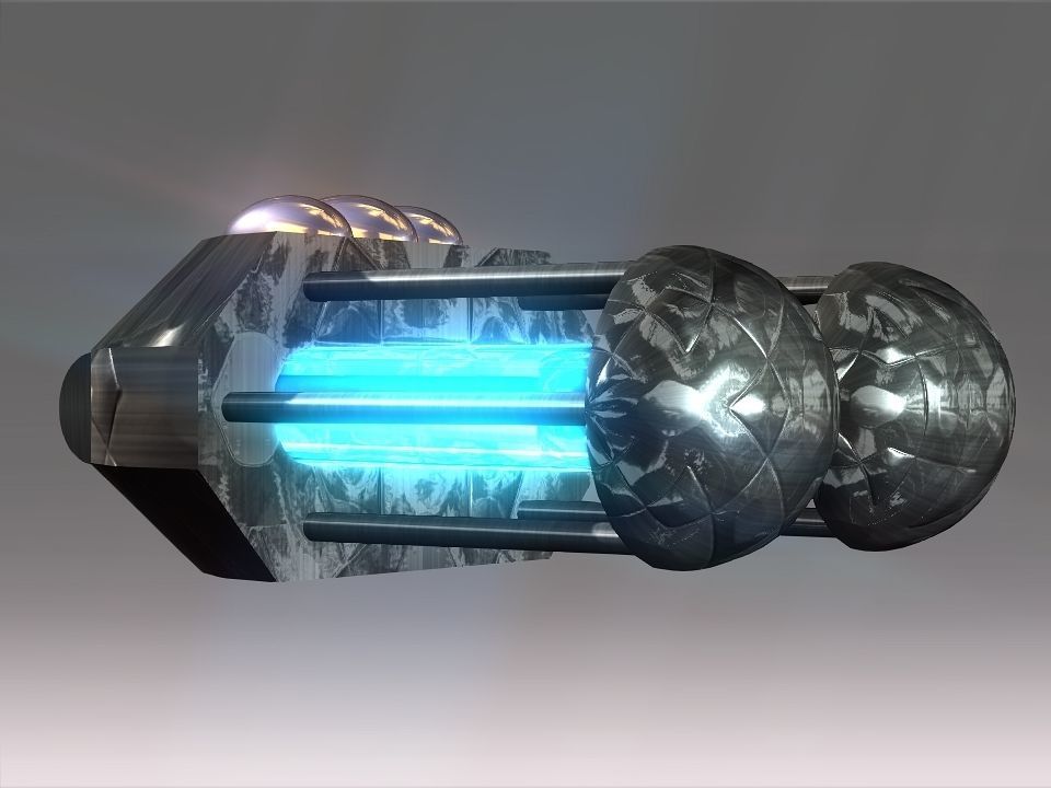 Capsules Power Source Spaceship Low-poly 3D model_3