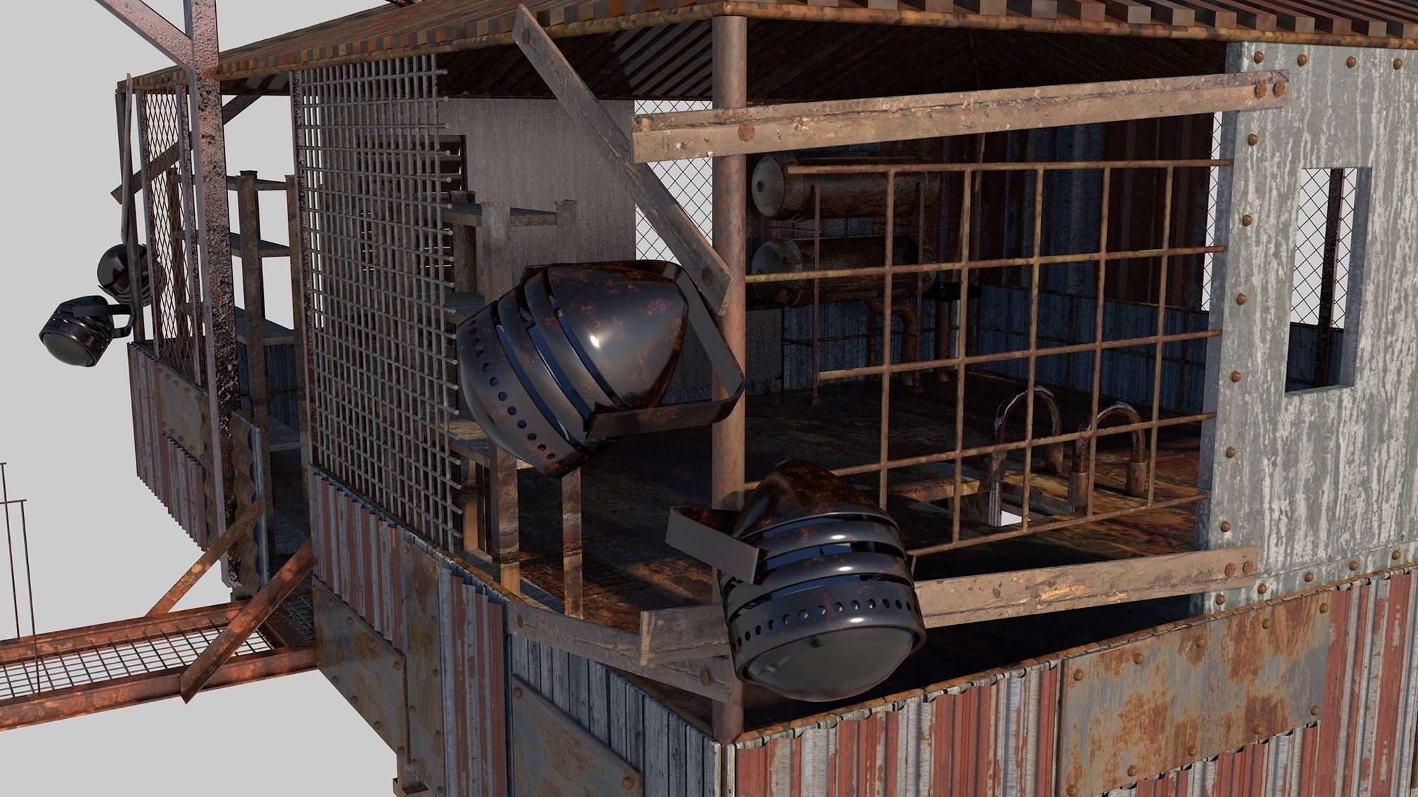Post-apocalypse Guard Tower 3D model_3