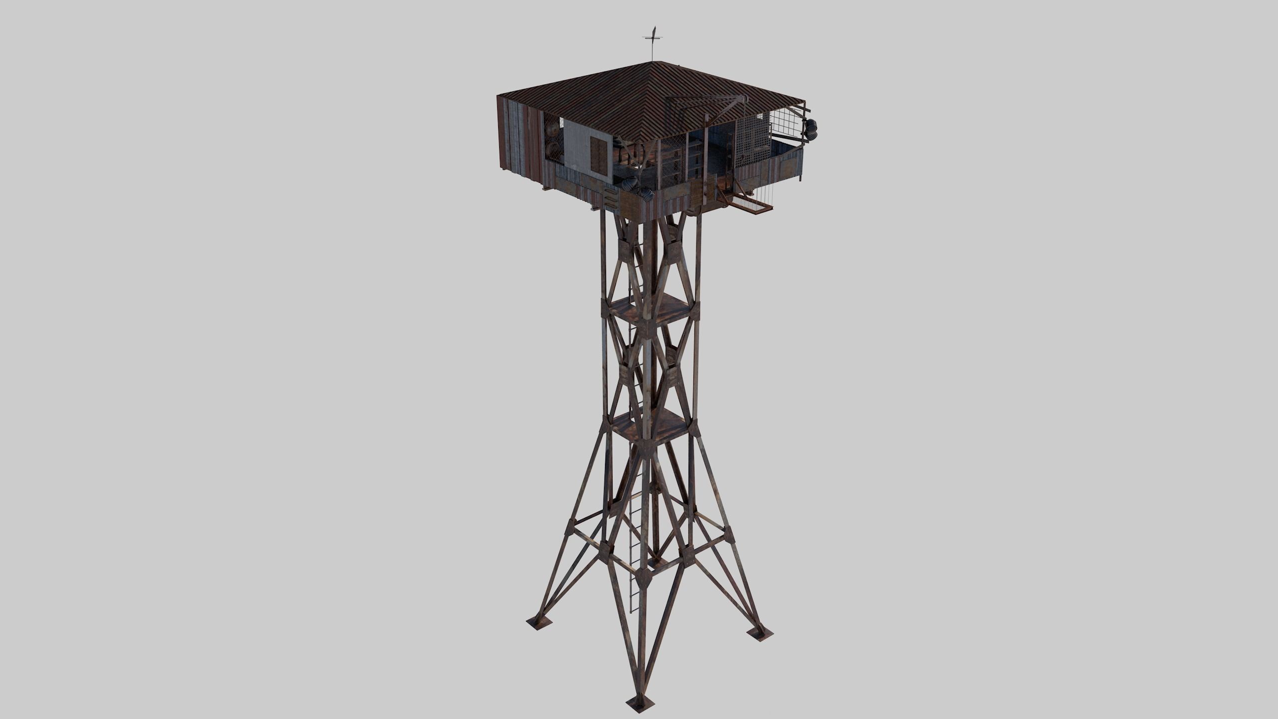 Post-apocalypse Guard Tower 3D model_18