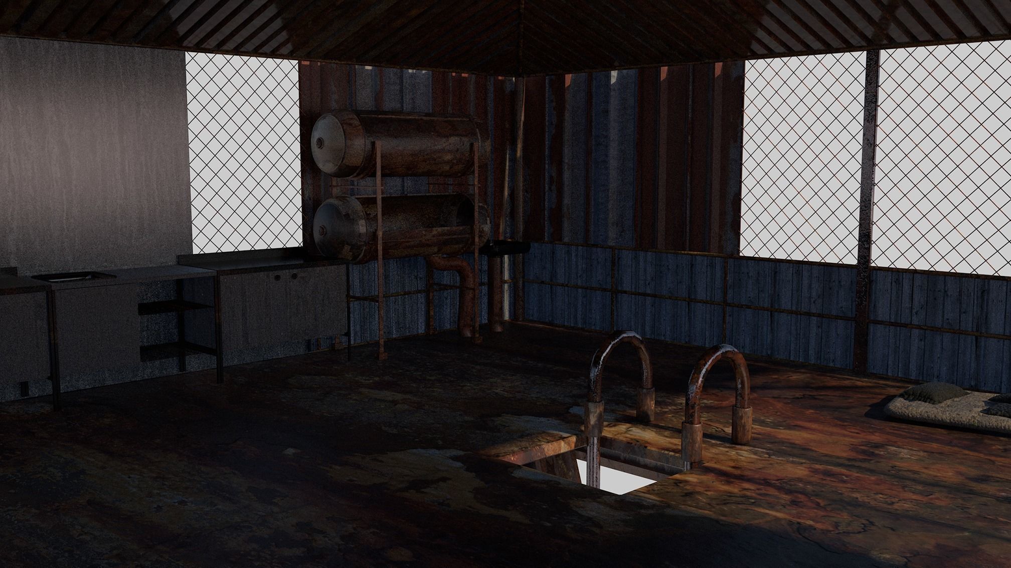 Post-apocalypse Guard Tower 3D model_6