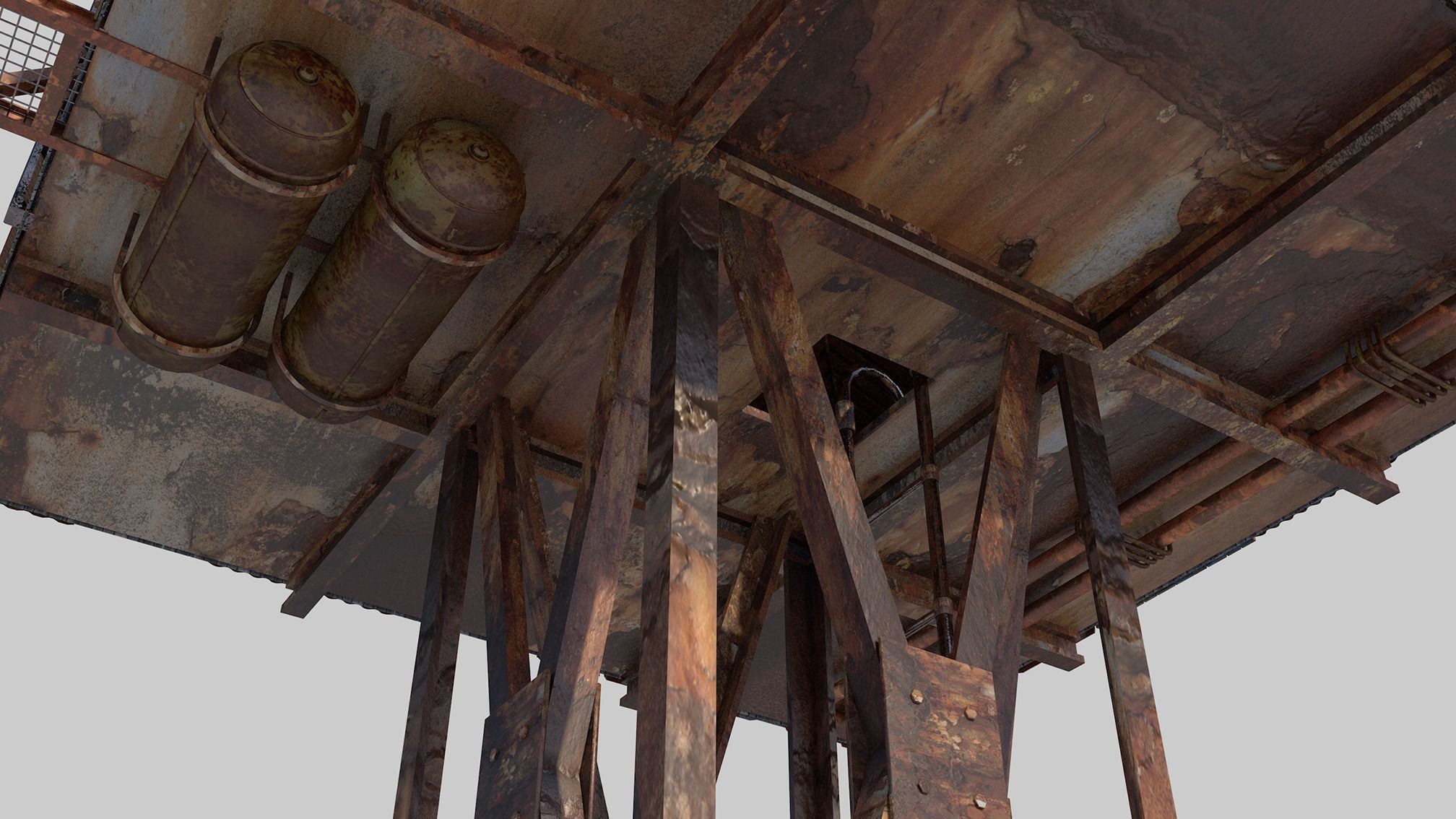 Post-apocalypse Guard Tower 3D model_1