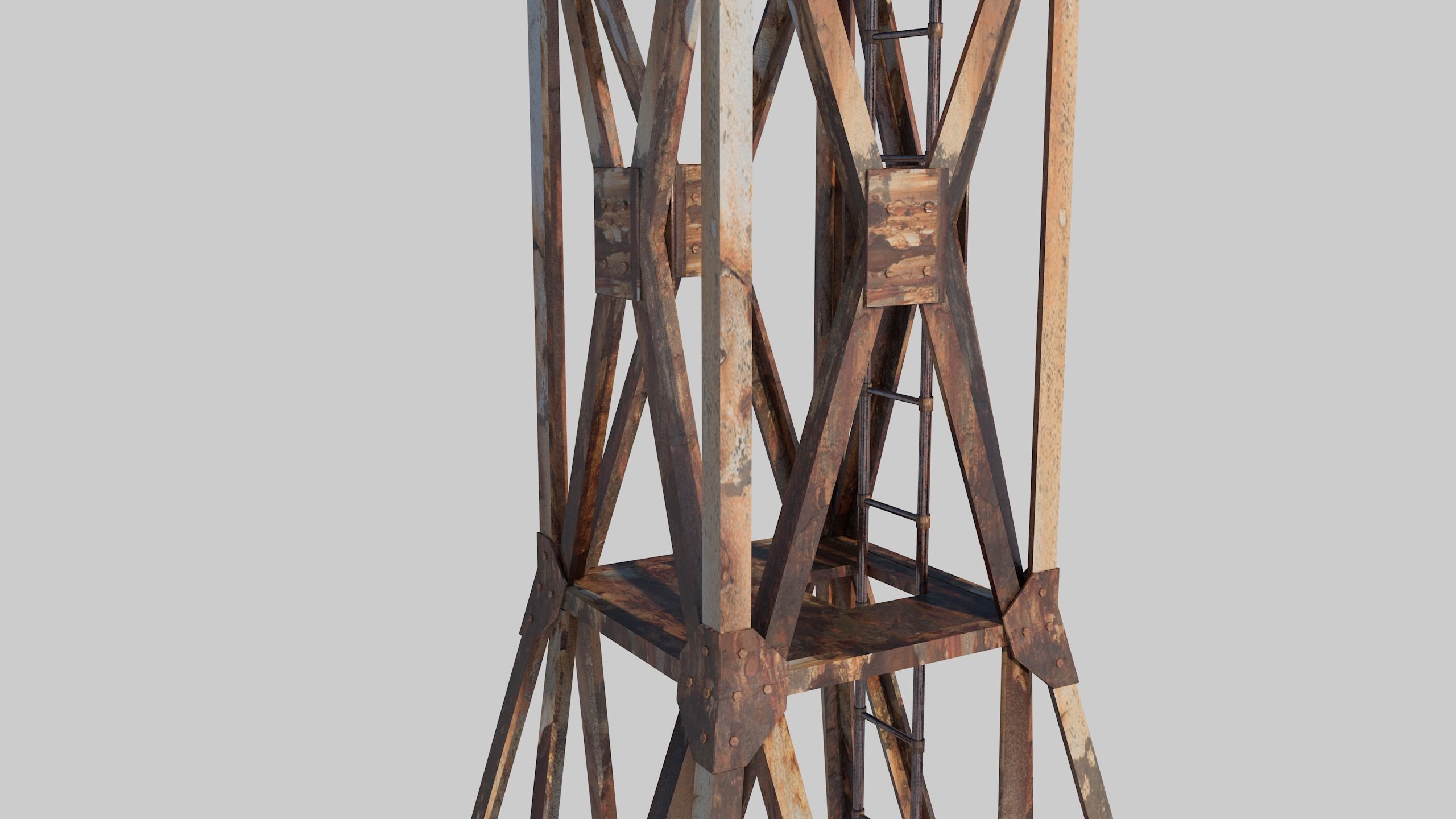 Post-apocalypse Guard Tower 3D model_10