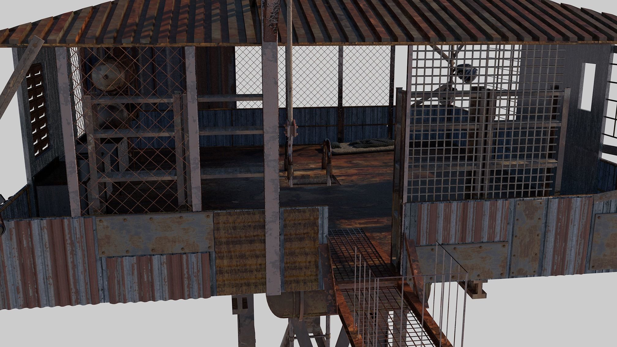 Post-apocalypse Guard Tower 3D model_4
