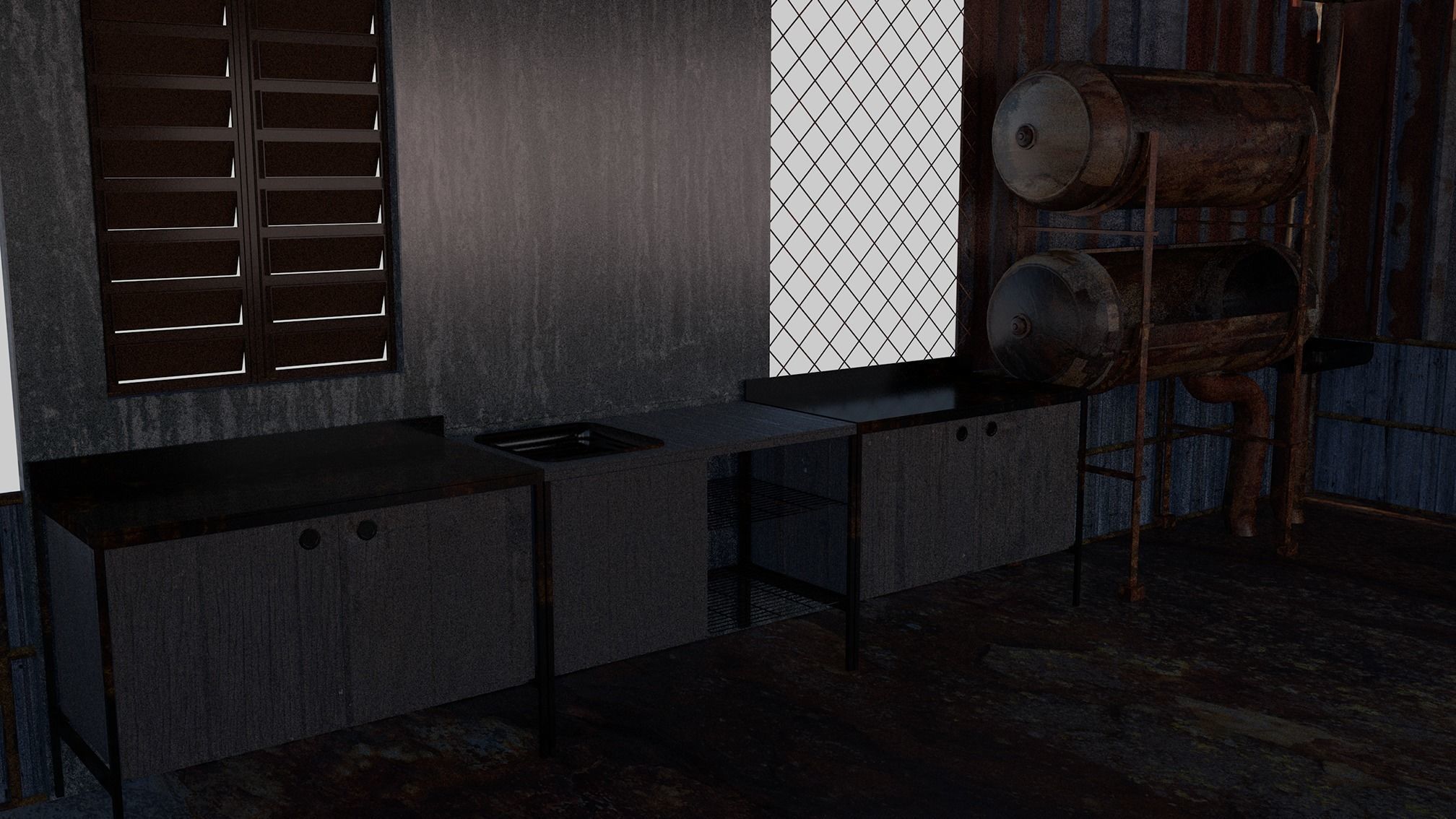 Post-apocalypse Guard Tower 3D model_8