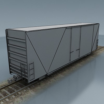 rail wagon 1 Low-poly 3D model_3