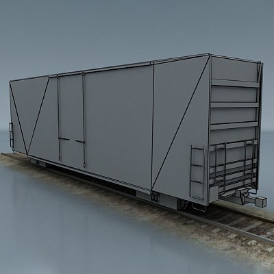 rail wagon 1 Low-poly 3D model_2