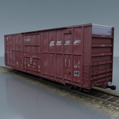 rail wagon 1 Low-poly 3D model_1