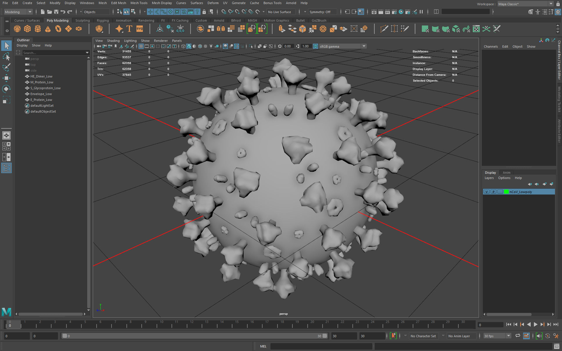 CoronaVirus COVID 19 Corona Virus SARS-CoV-2 nCoV with Source Low-poly 3D model_24