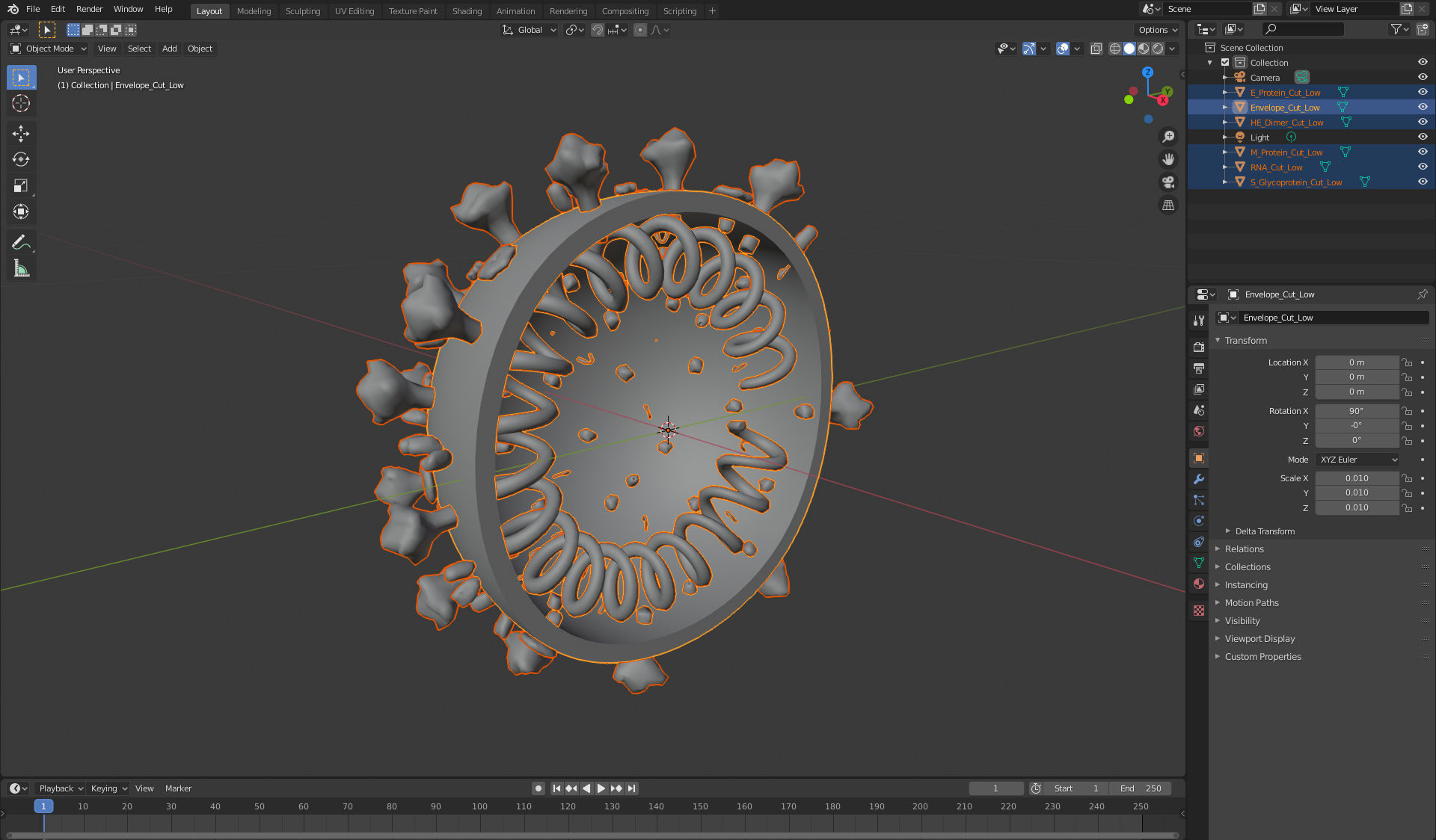 CoronaVirus COVID 19 Corona Virus SARS-CoV-2 nCoV with Source Low-poly 3D model_35