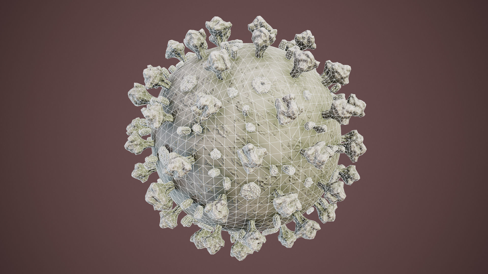 CoronaVirus COVID 19 Corona Virus SARS-CoV-2 nCoV with Source Low-poly 3D model_17