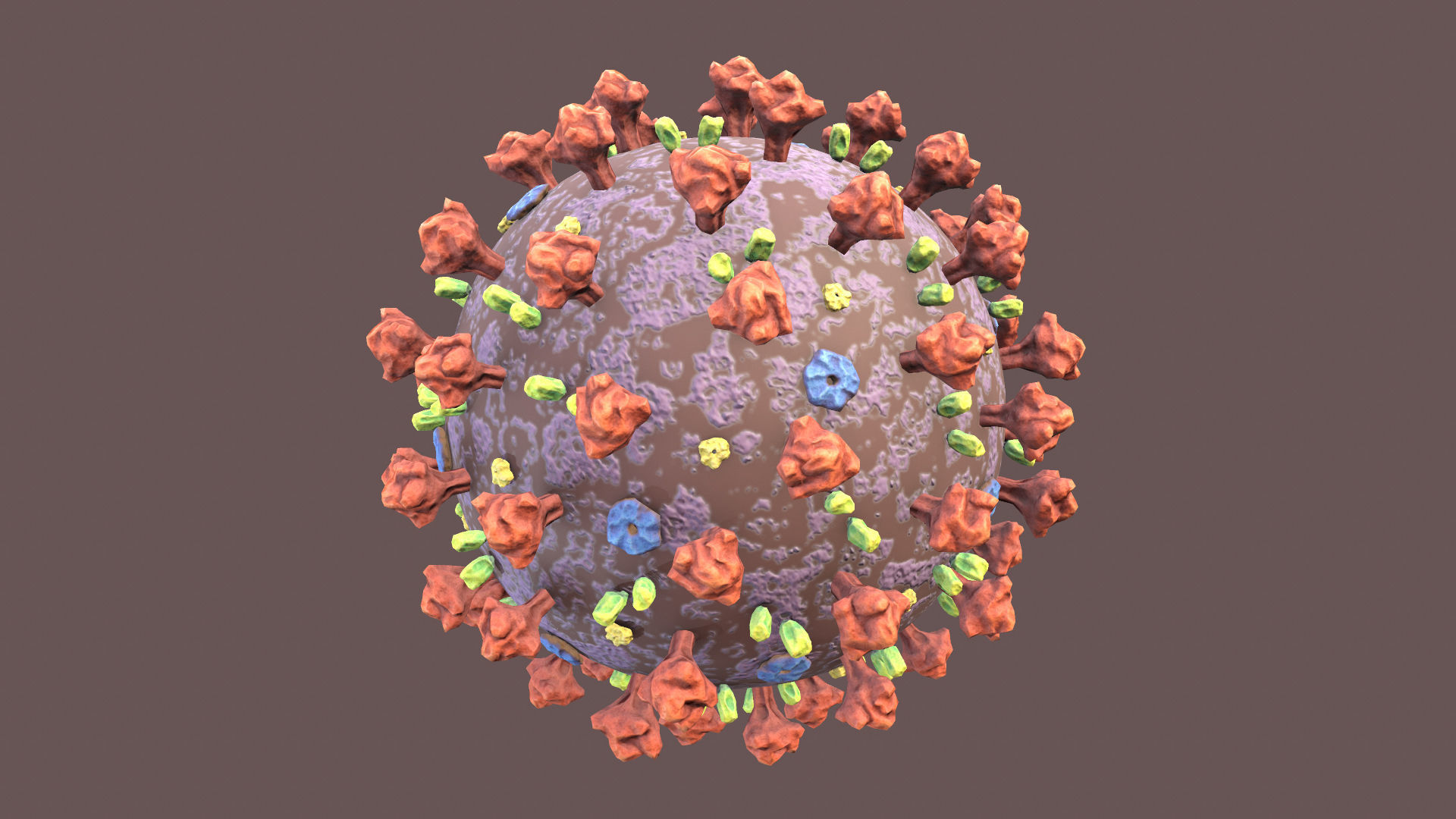 CoronaVirus COVID 19 Corona Virus SARS-CoV-2 nCoV with Source Low-poly 3D model_22