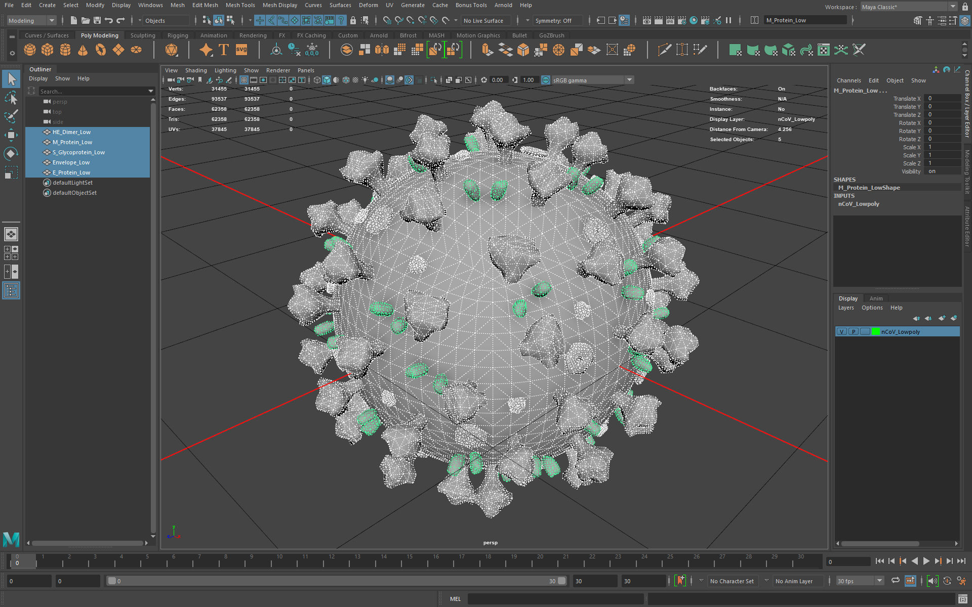 CoronaVirus COVID 19 Corona Virus SARS-CoV-2 nCoV with Source Low-poly 3D model_23