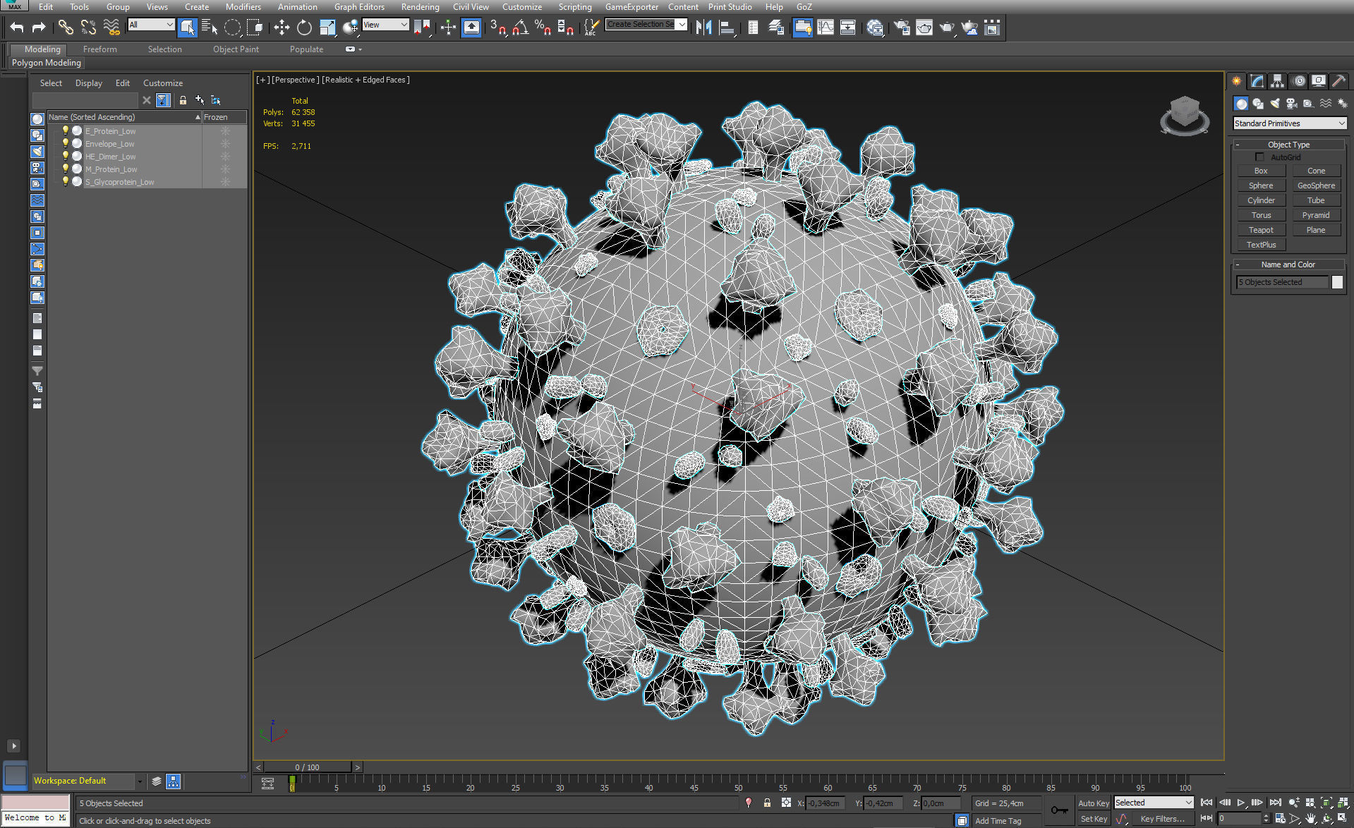 CoronaVirus COVID 19 Corona Virus SARS-CoV-2 nCoV with Source Low-poly 3D model_30