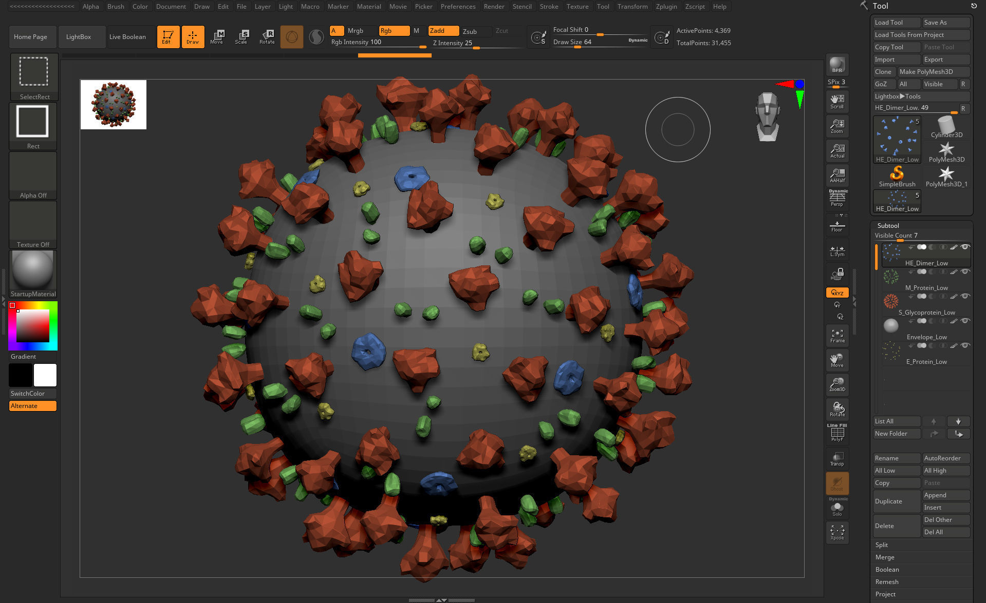 CoronaVirus COVID 19 Corona Virus SARS-CoV-2 nCoV with Source Low-poly 3D model_29