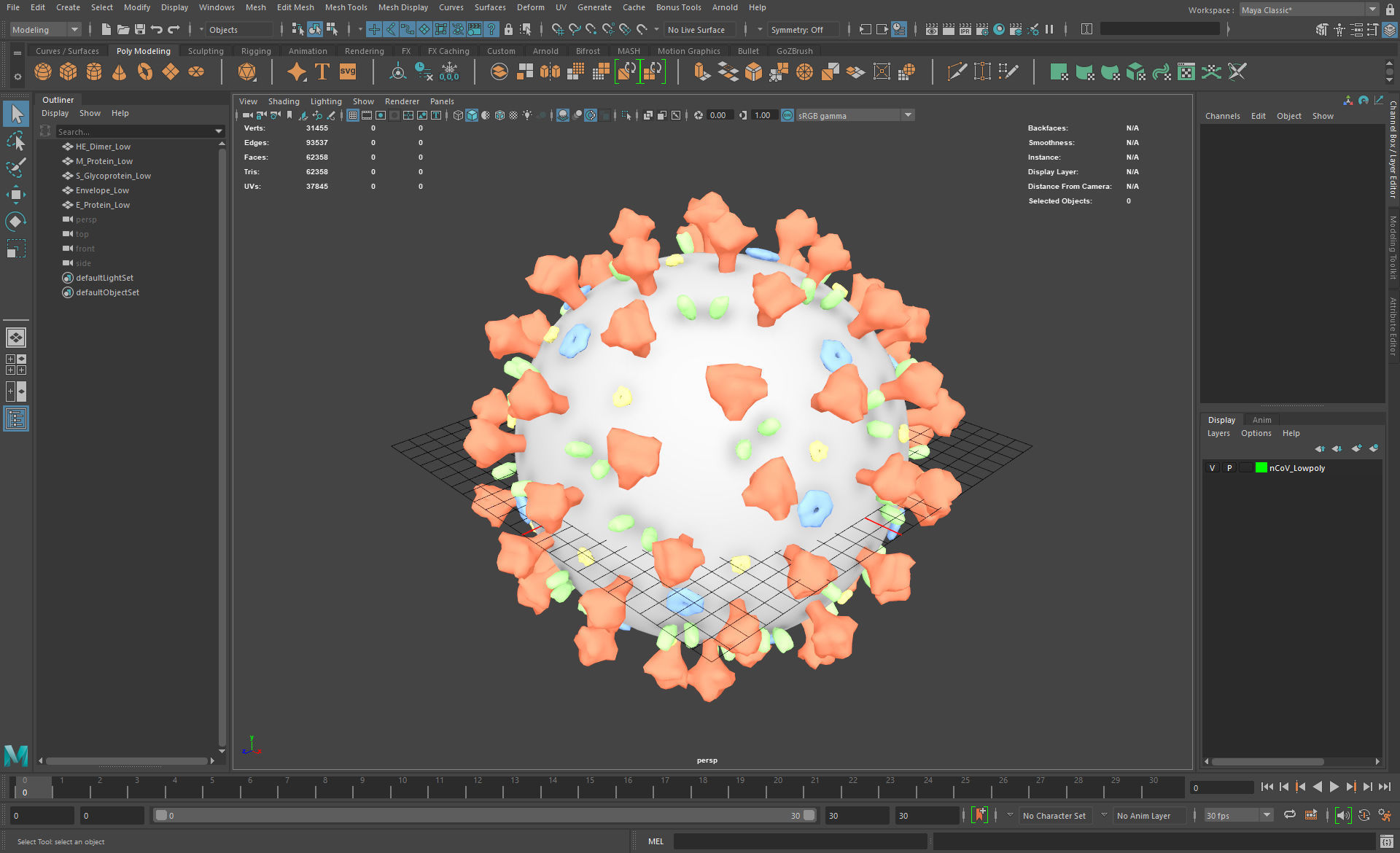 CoronaVirus COVID 19 Corona Virus SARS-CoV-2 nCoV with Source Low-poly 3D model_28