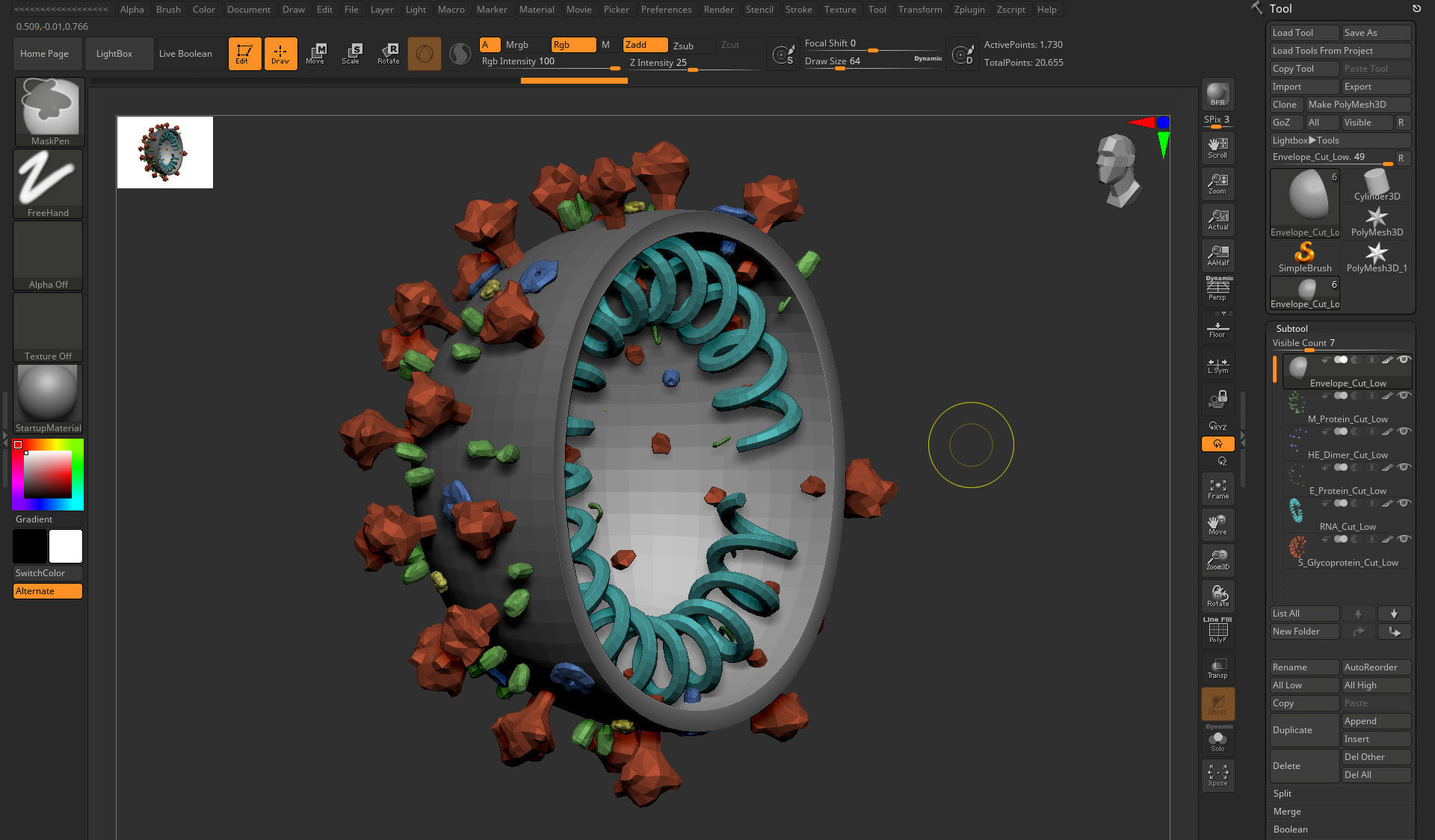 CoronaVirus COVID 19 Corona Virus SARS-CoV-2 nCoV with Source Low-poly 3D model_34