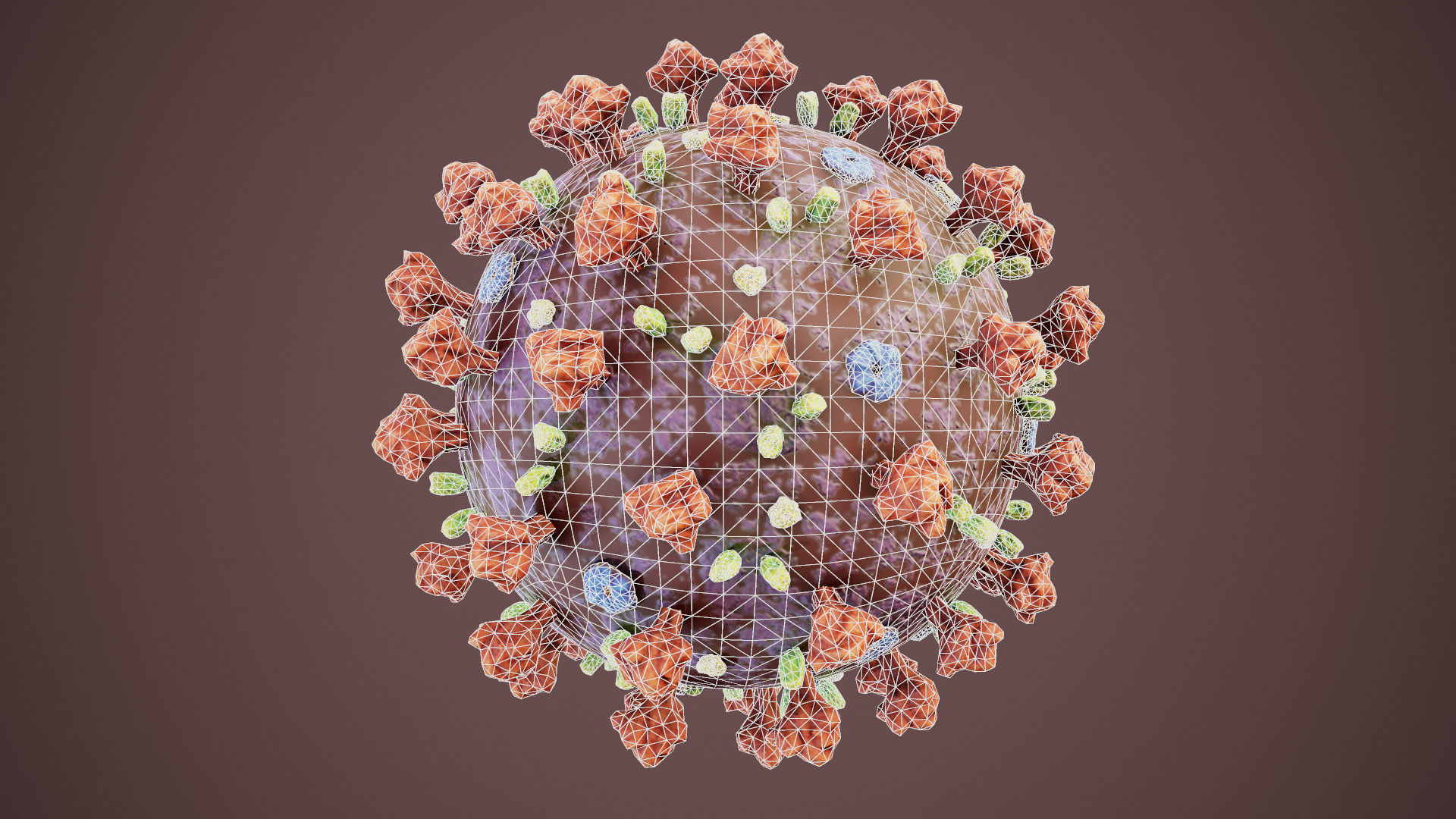 CoronaVirus COVID 19 Corona Virus SARS-CoV-2 nCoV with Source Low-poly 3D model_14