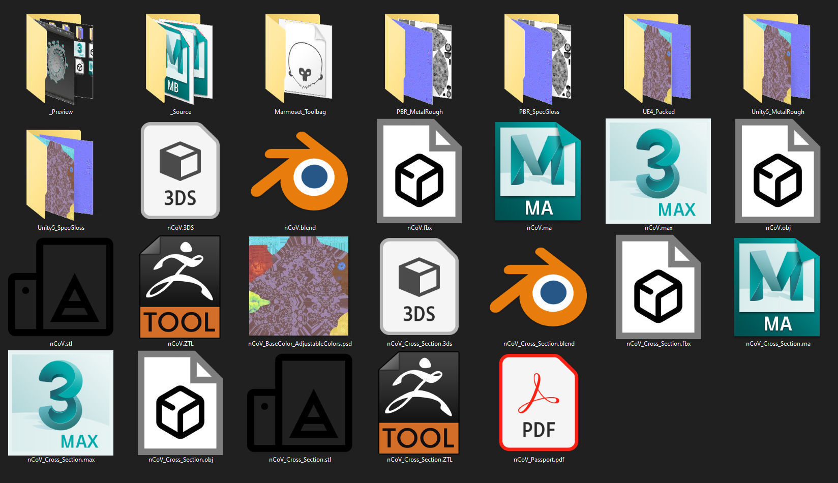 CoronaVirus COVID 19 Corona Virus SARS-CoV-2 nCoV with Source Low-poly 3D model_50