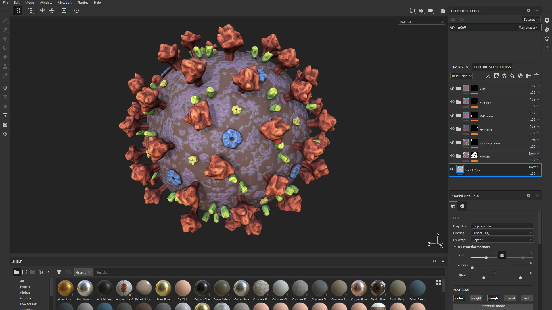 CoronaVirus COVID 19 Corona Virus SARS-CoV-2 nCoV with Source Low-poly 3D model_51