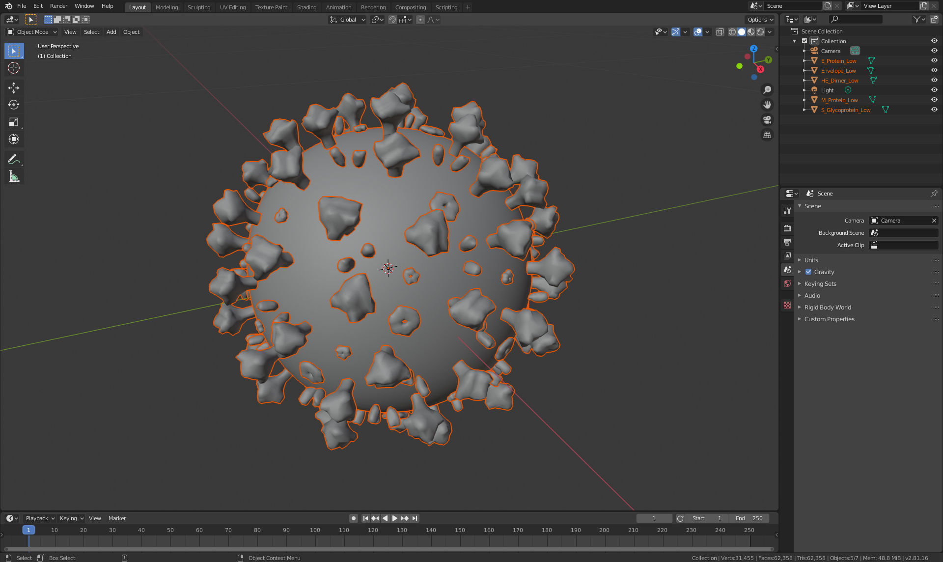 CoronaVirus COVID 19 Corona Virus SARS-CoV-2 nCoV with Source Low-poly 3D model_31