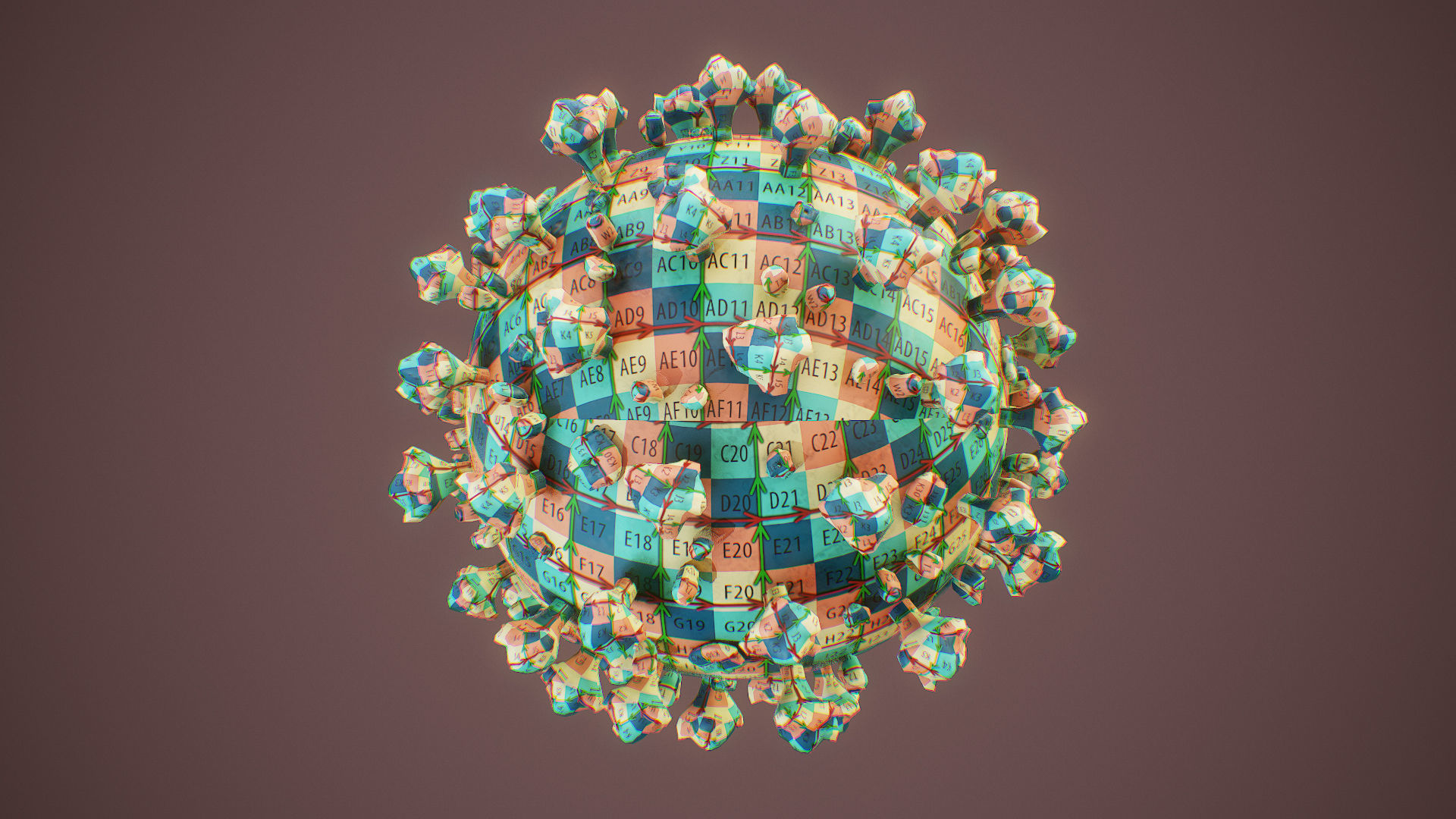 CoronaVirus COVID 19 Corona Virus SARS-CoV-2 nCoV with Source Low-poly 3D model_18