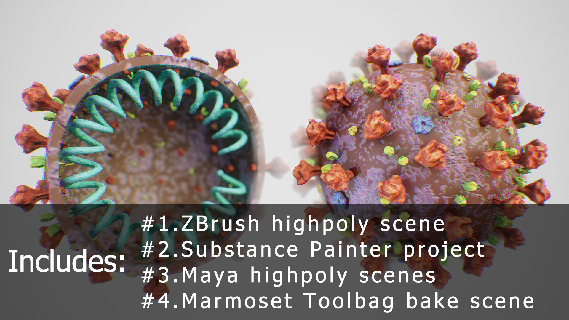 CoronaVirus COVID 19 Corona Virus SARS-CoV-2 nCoV with Source Low-poly 3D model_3