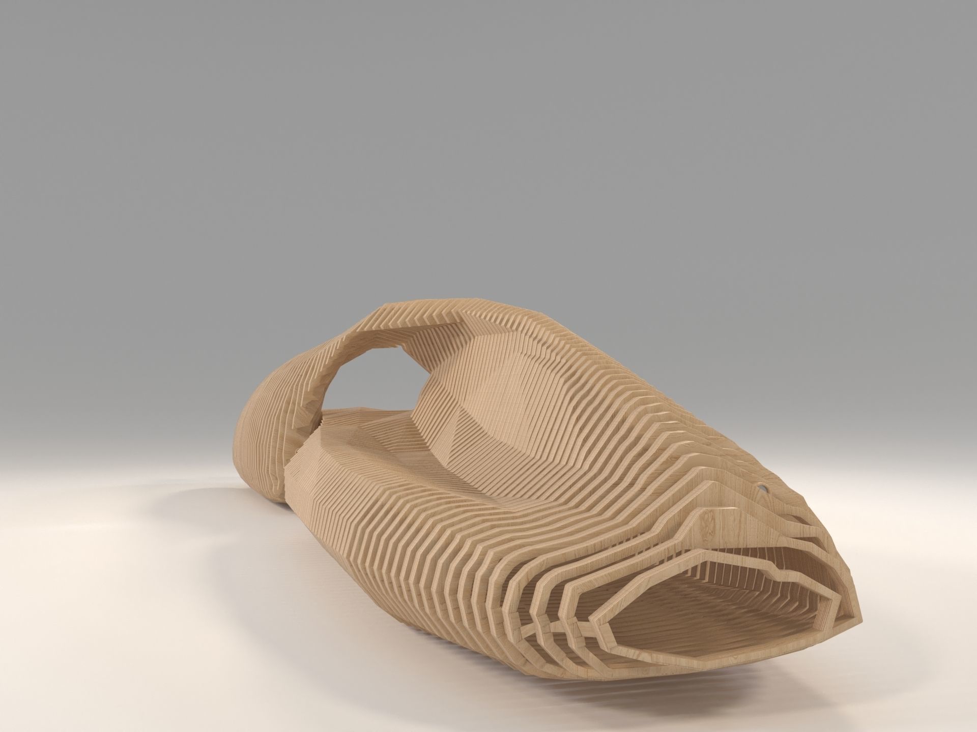 Parametric Bench  Snake Vertebrae 3D model_2