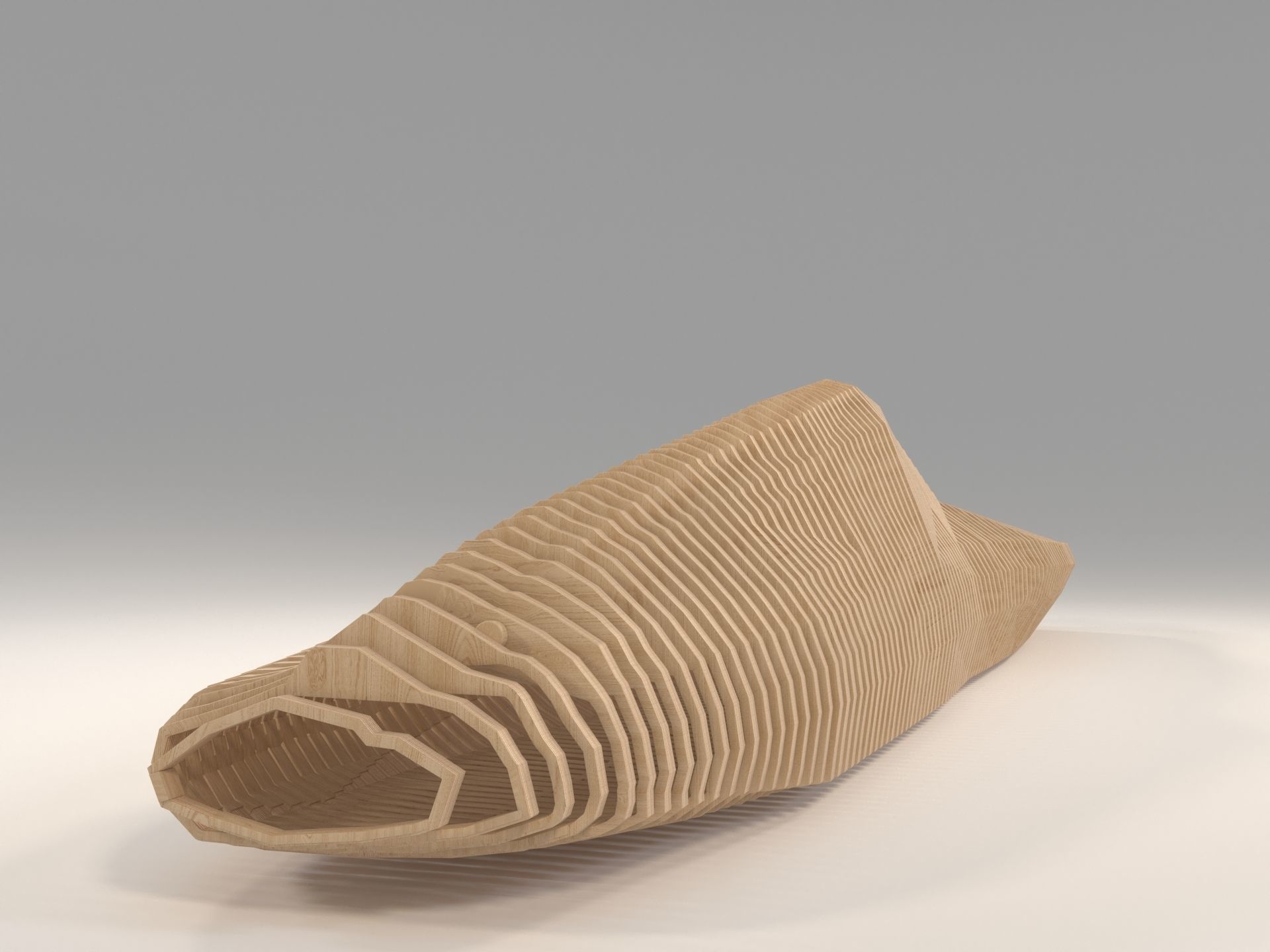 Parametric Bench  Snake Vertebrae 3D model_4